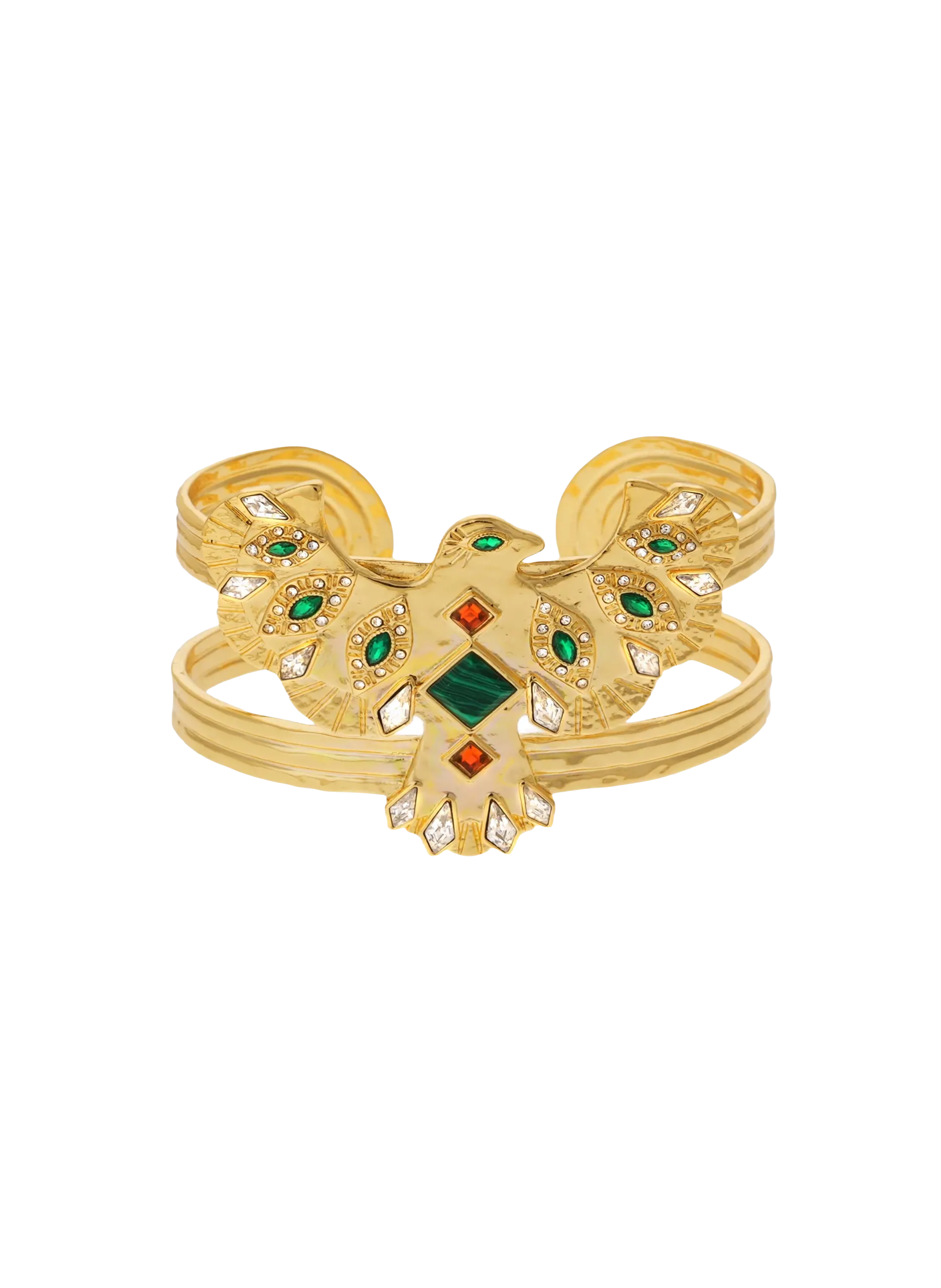 Bracelet jonc avec cabochon central Doré TIMOR