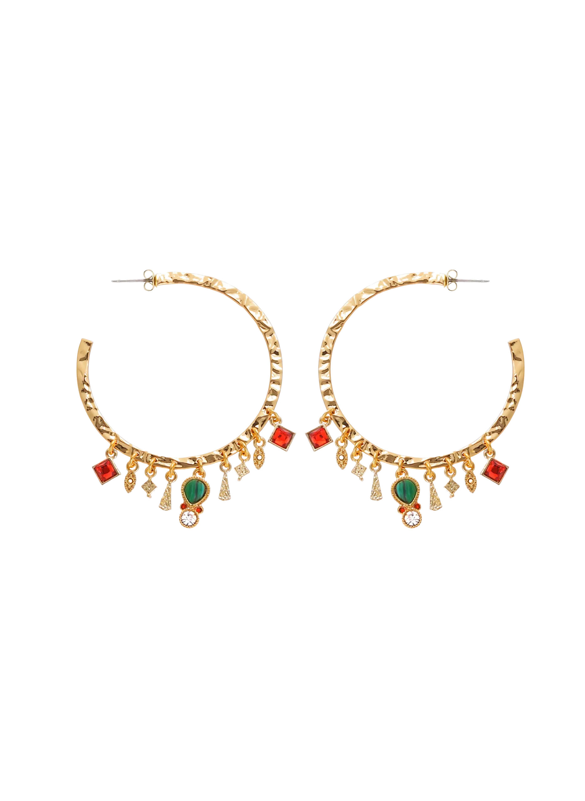 Boucles d'oreilles pendantes pour oreilles percées avec perles Doré ABRIL