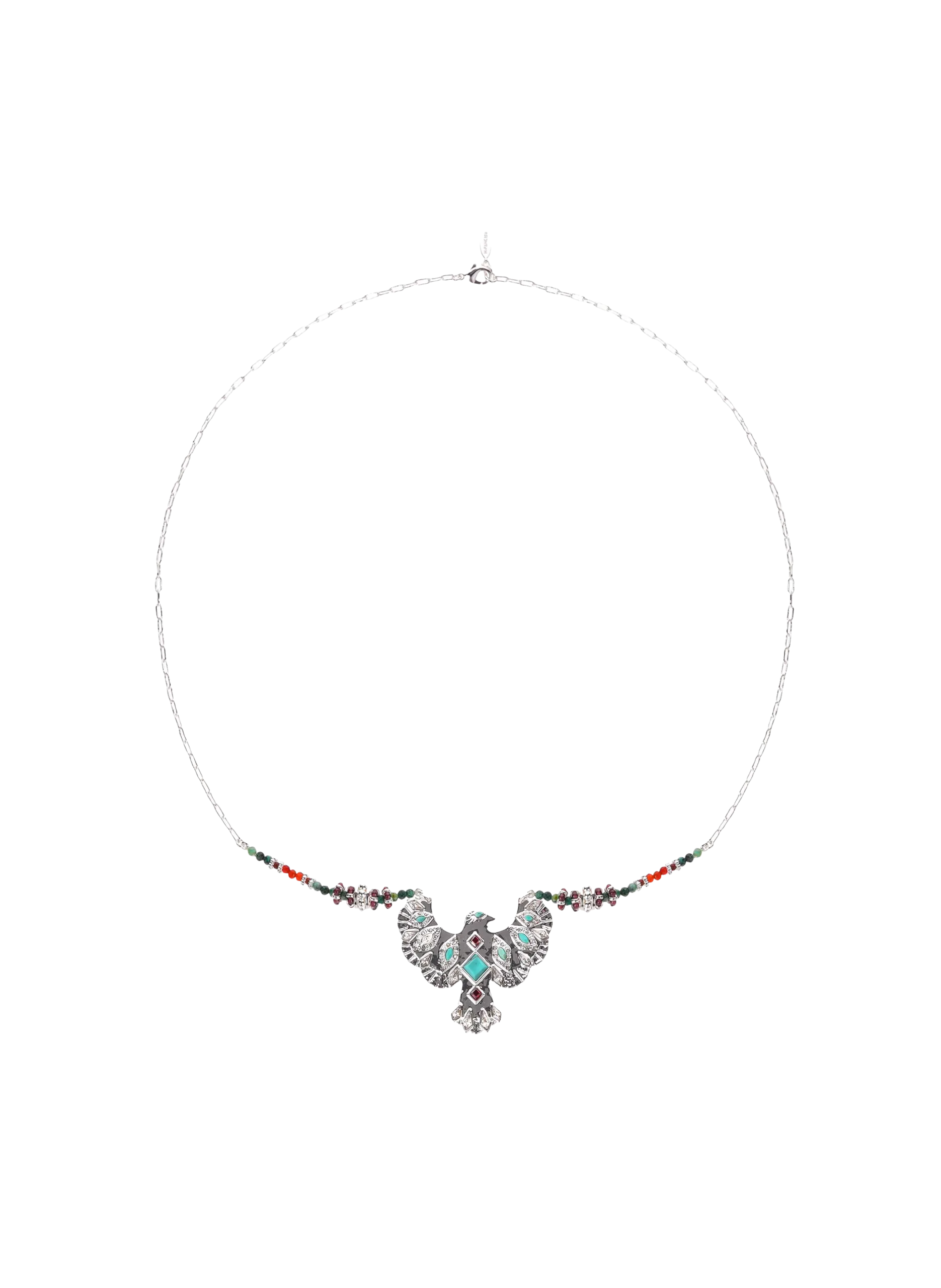 Collier sautoir avec cabochon central Argent MARIACHI