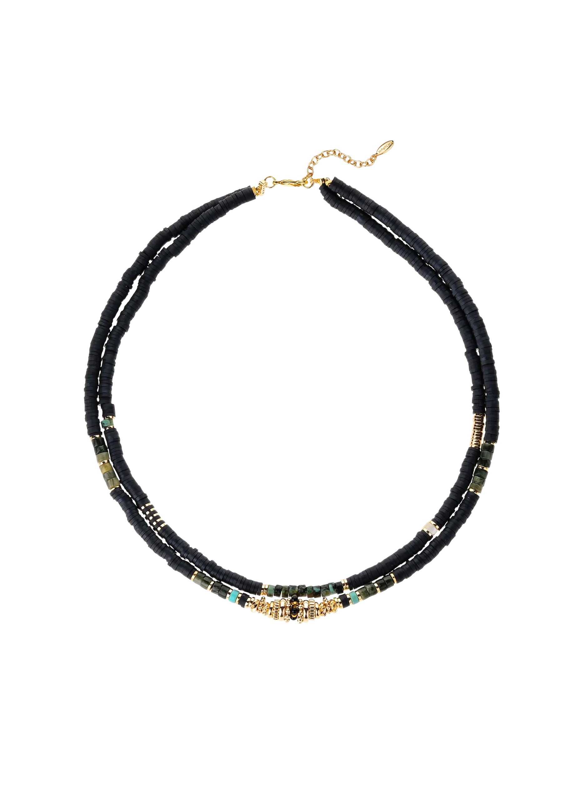 Collier avec perles et sequins Noir TWINSY