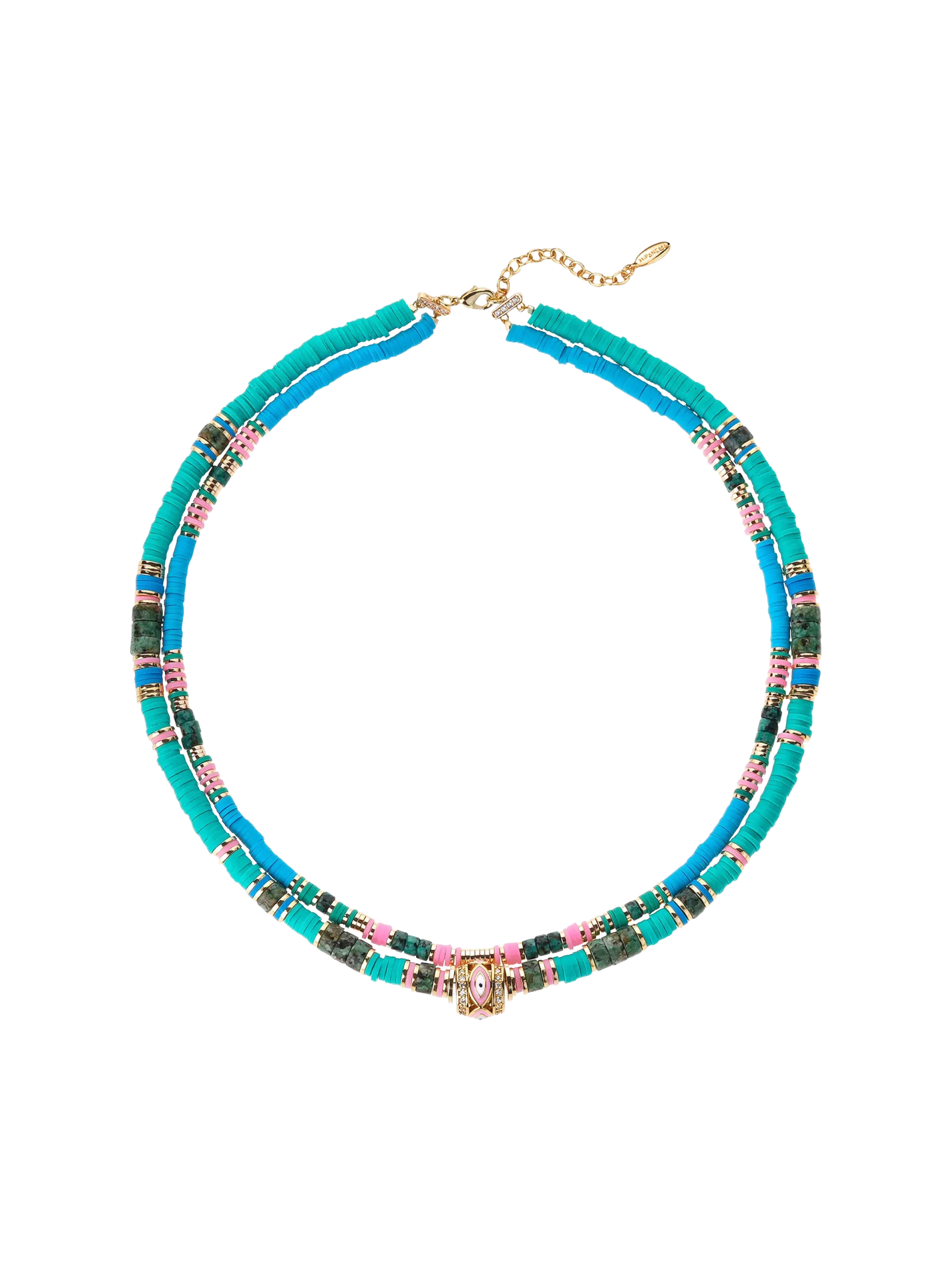 Collier avec perles et sequins Bleu TWINSY