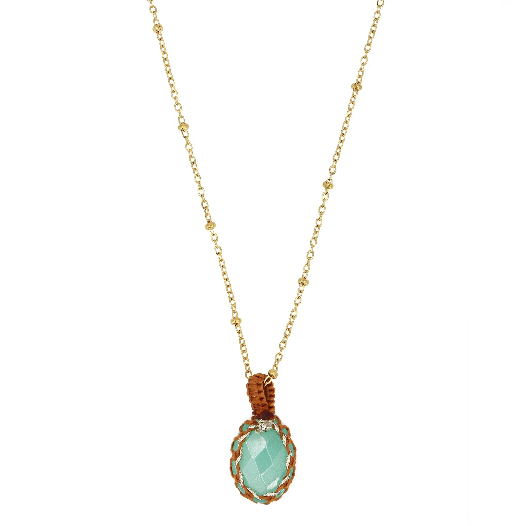 Colliers plaqué or chakra Vert COLLIERS PLAQUÉ OR CHAKRA