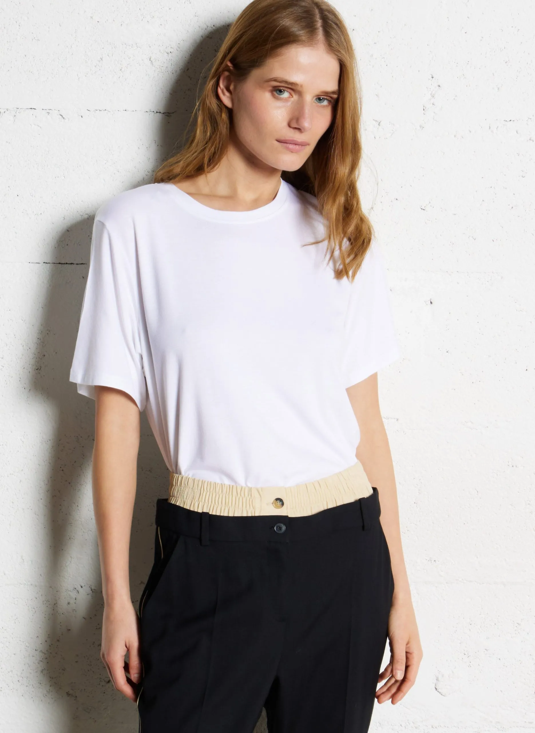Tee-shirt oversize col rond Blanc