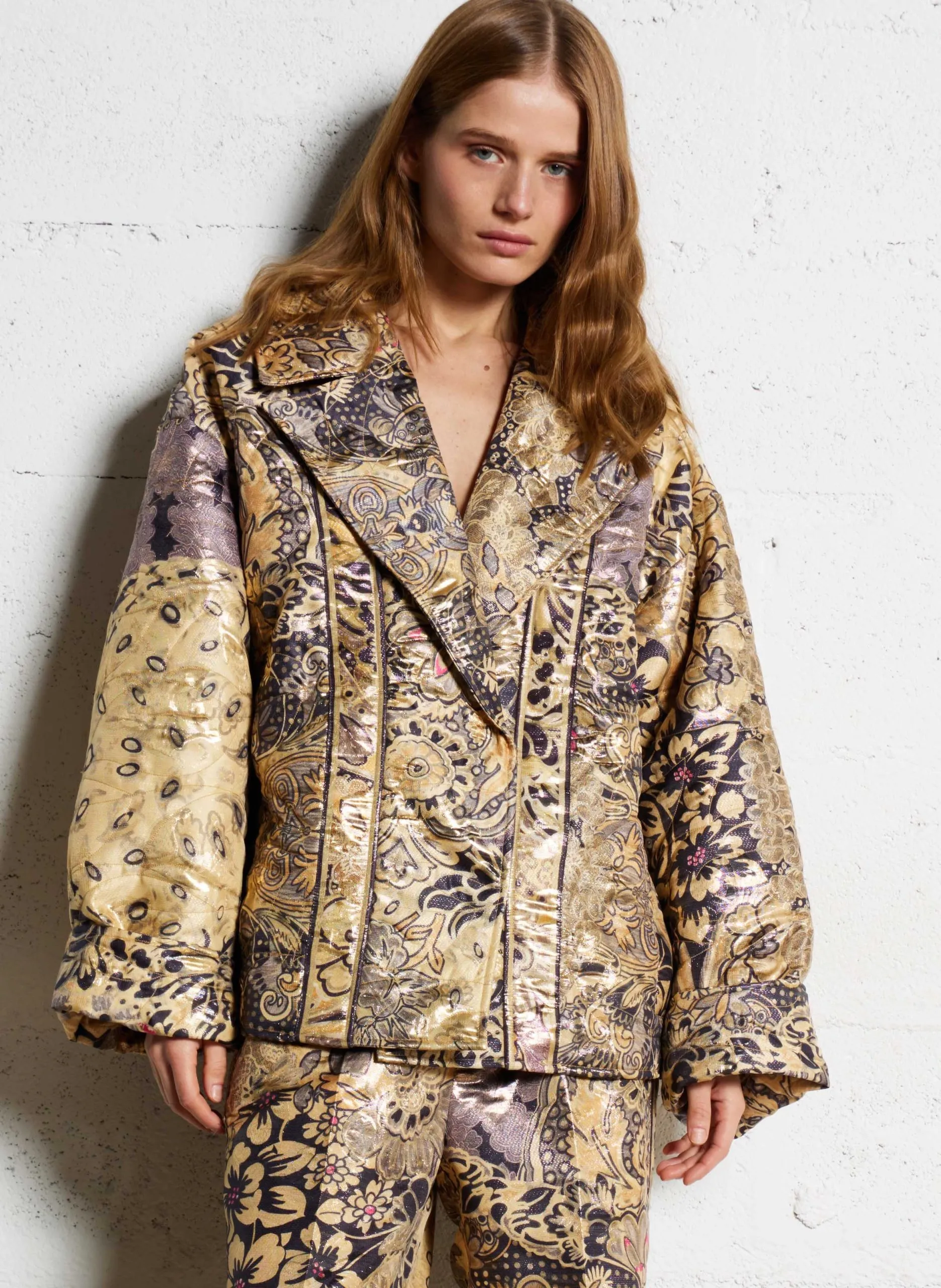 Veste oversize col tailleur Doré BRIGITTE