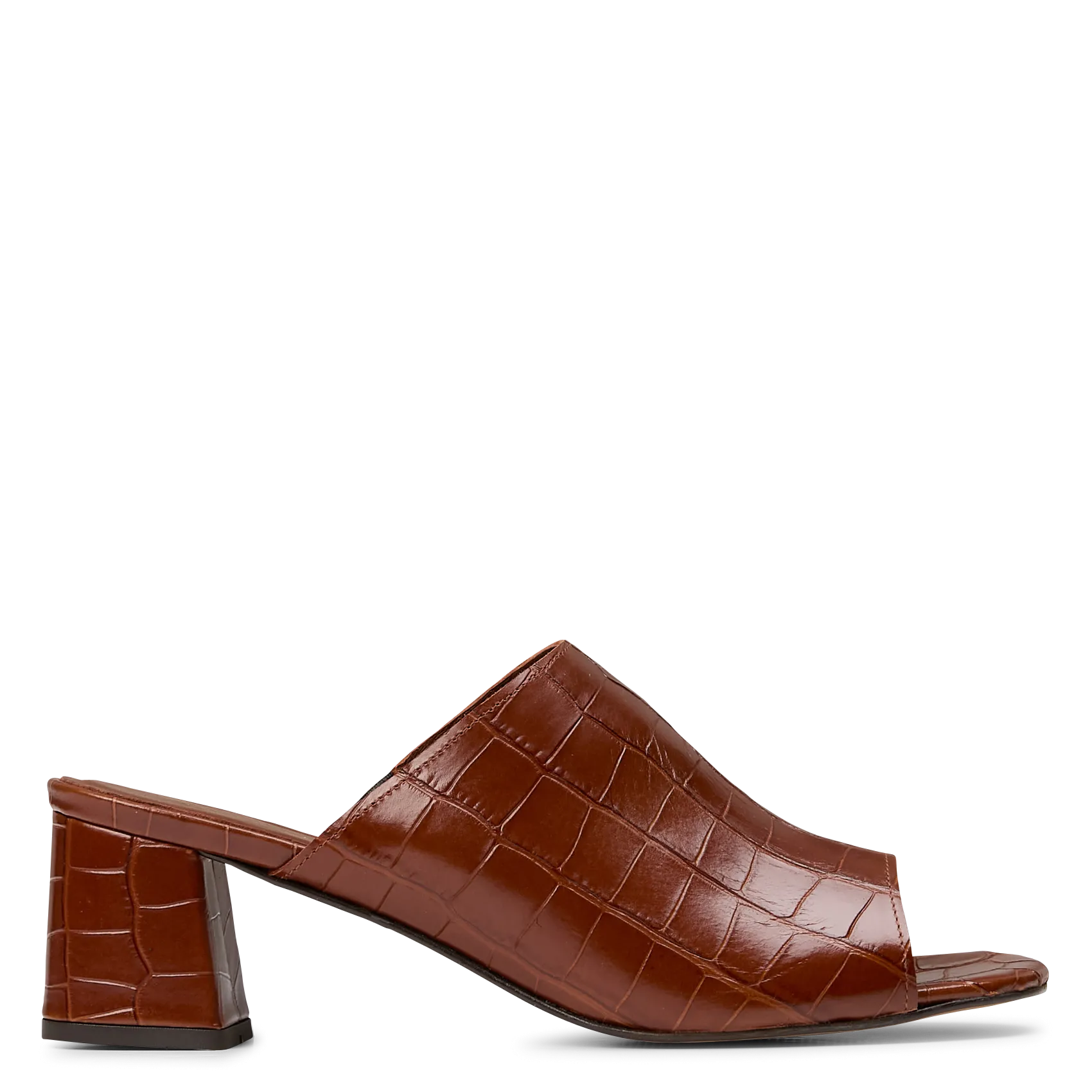 Sandales hautes en cuir croco Marron HORIZON 55