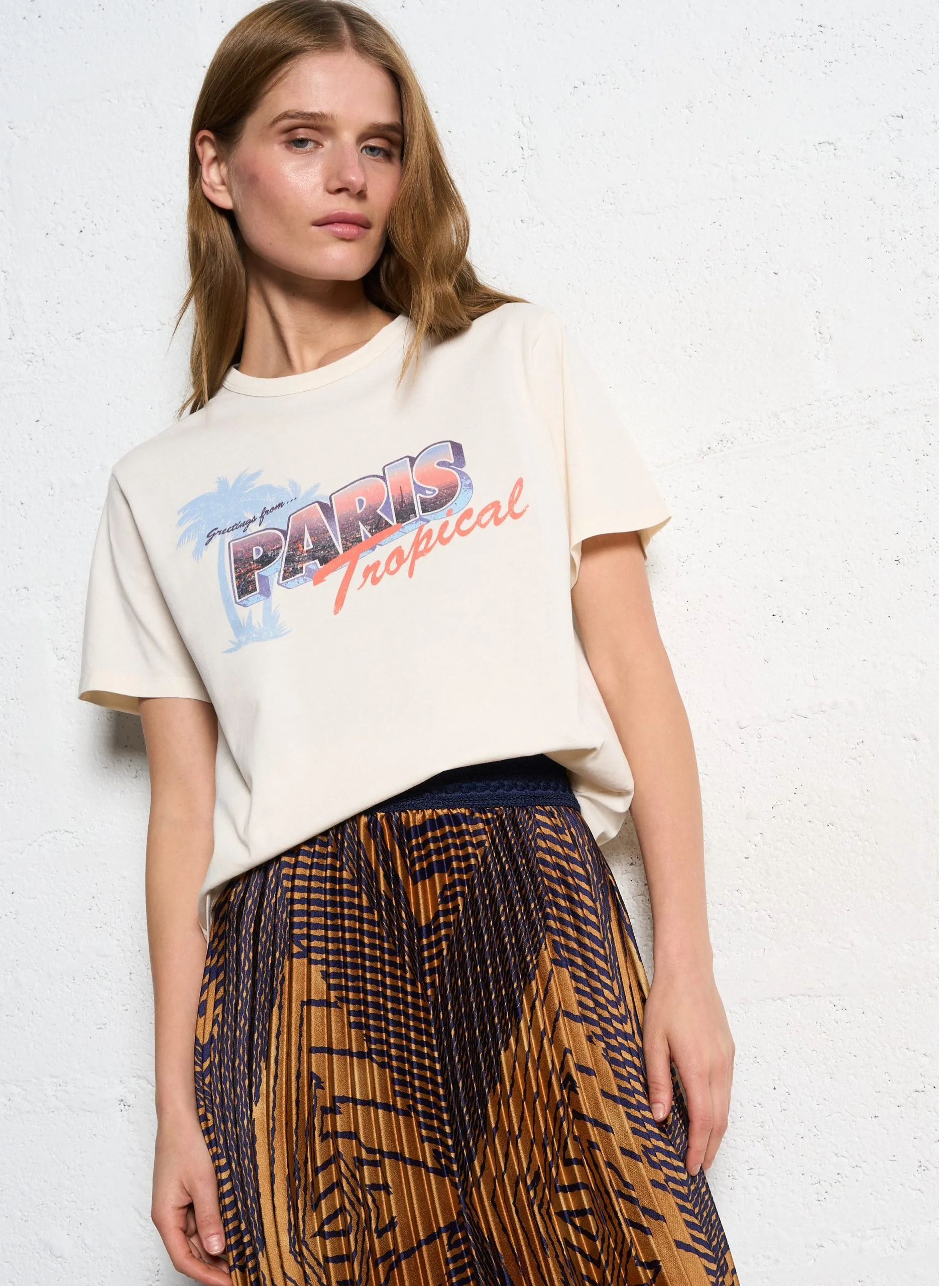 Tee-shirt imprimé en coton Blanc TEPARIS