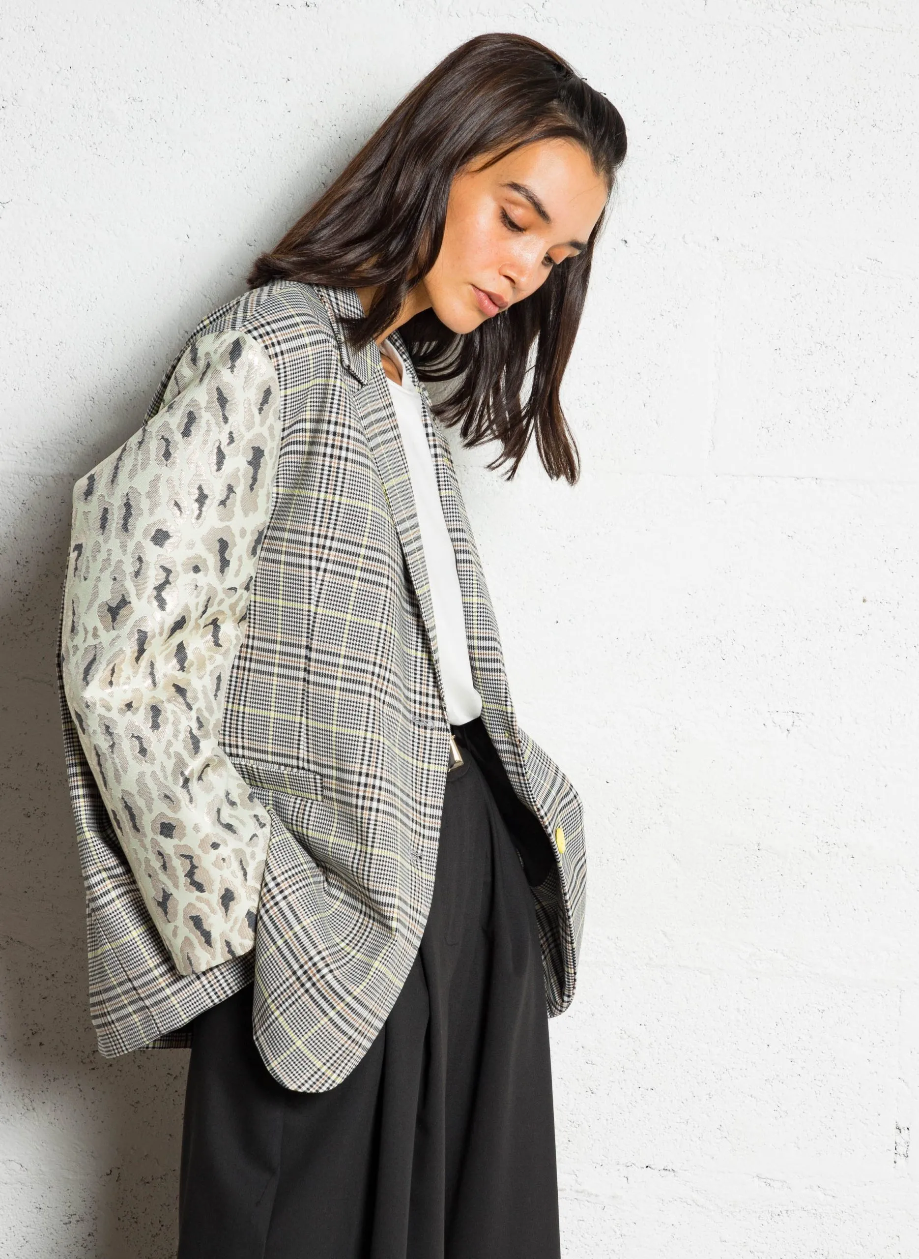 Veste de tailleur à carreaux Multicolore