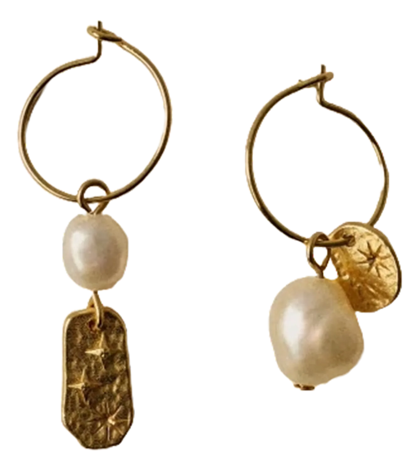 Créoles en laiton doré Doré SOREN PEARL R