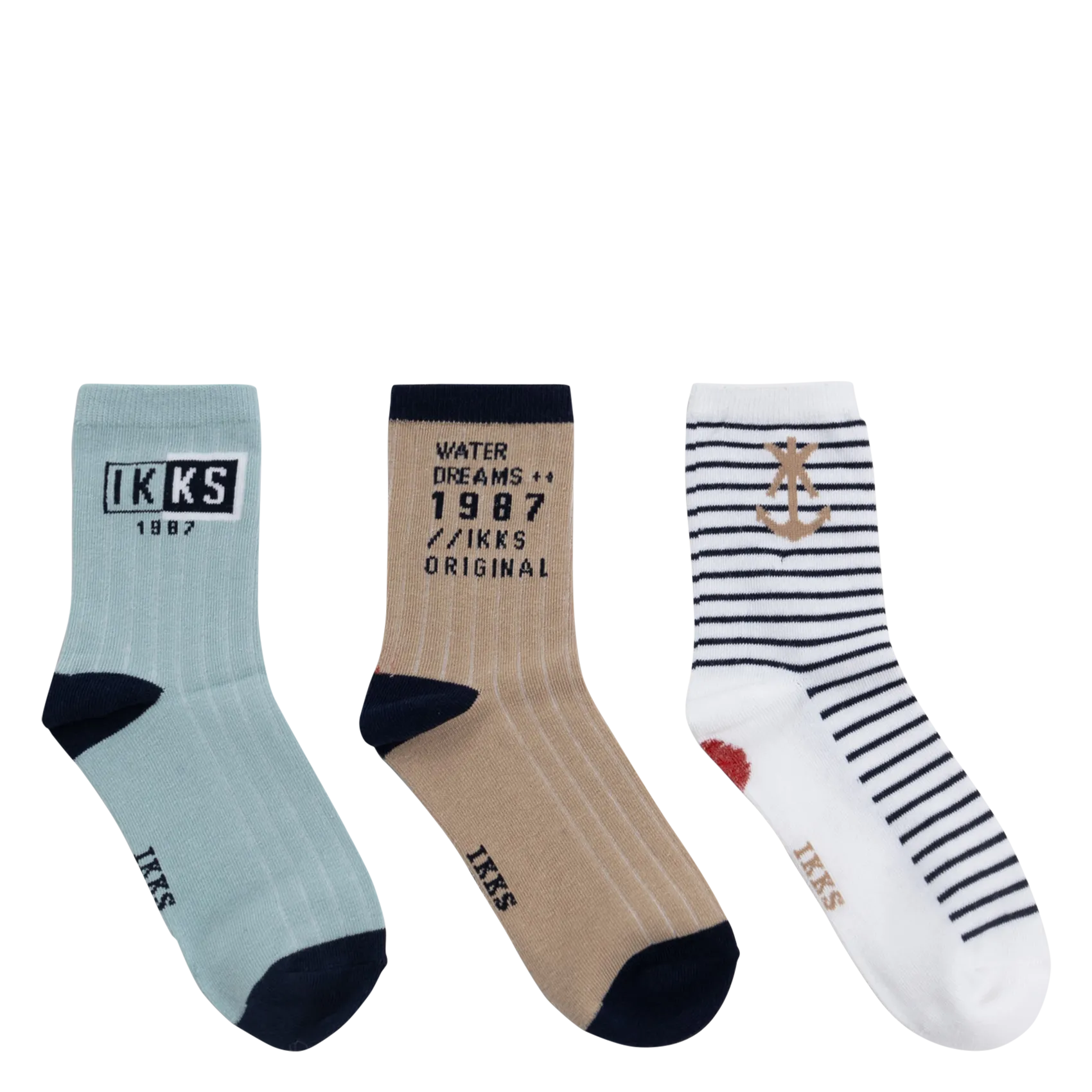 Lot de trois paires de chaussettes Bleu
