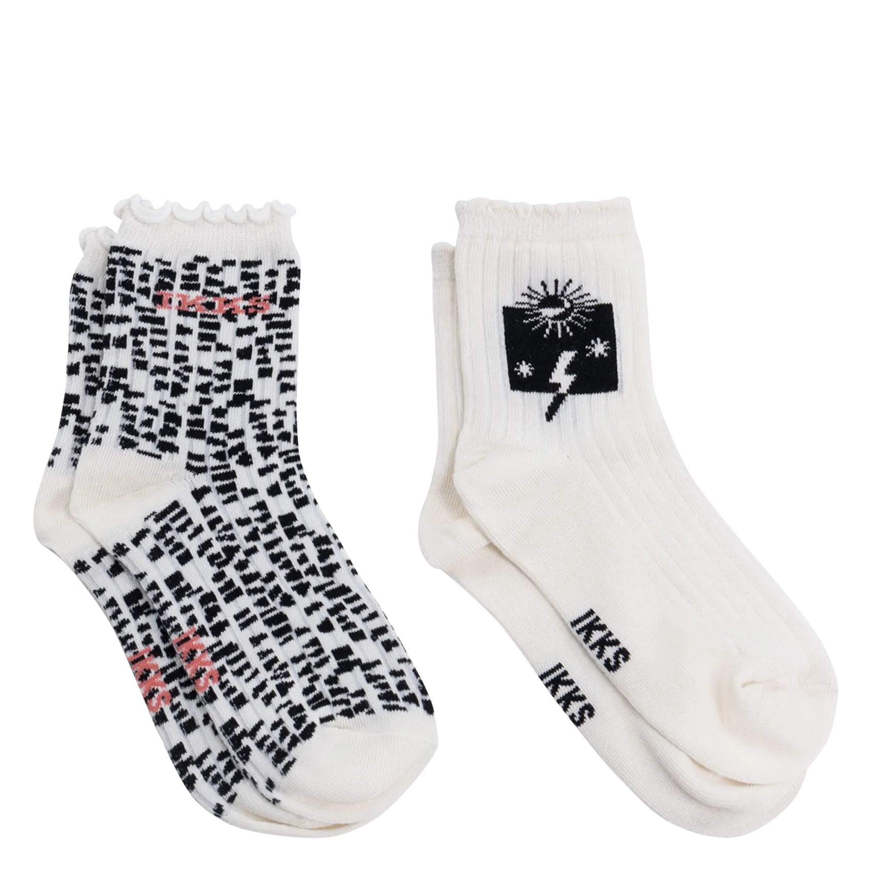 Lot de deux paires de chaussettes Blanc