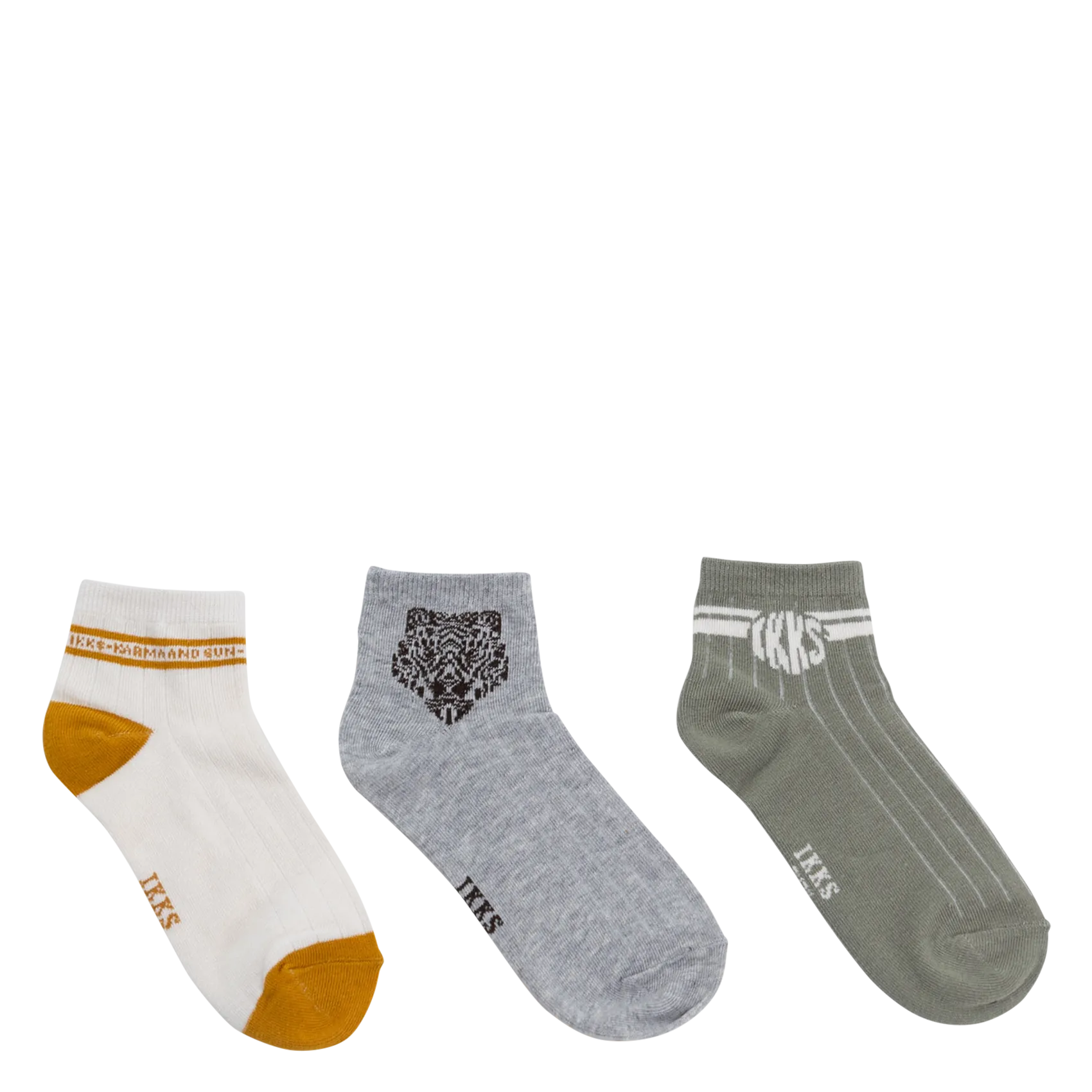 Lot de trois paires de chaussettes Kaki