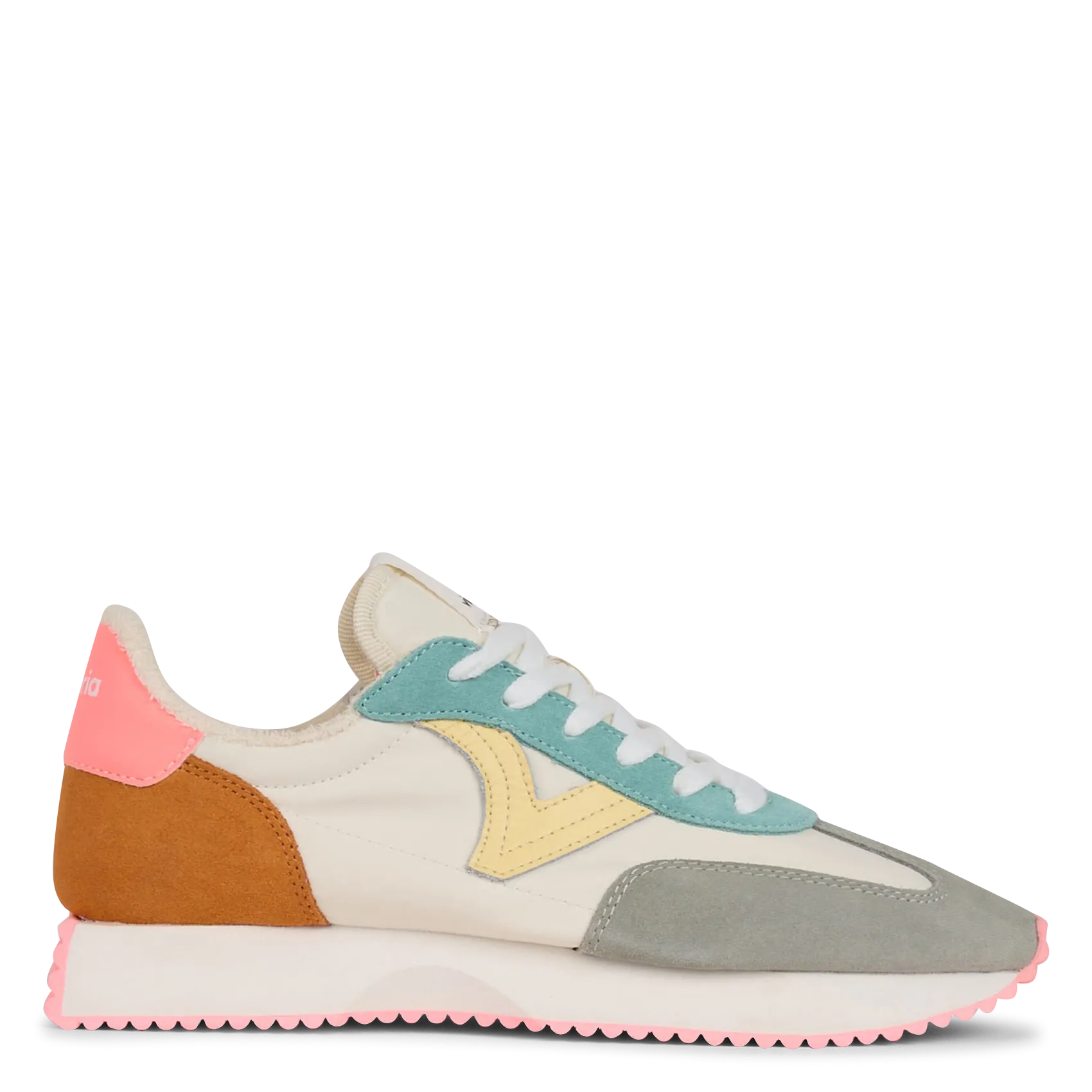 Baskets basse en cuir mélangé Rose COSMOS