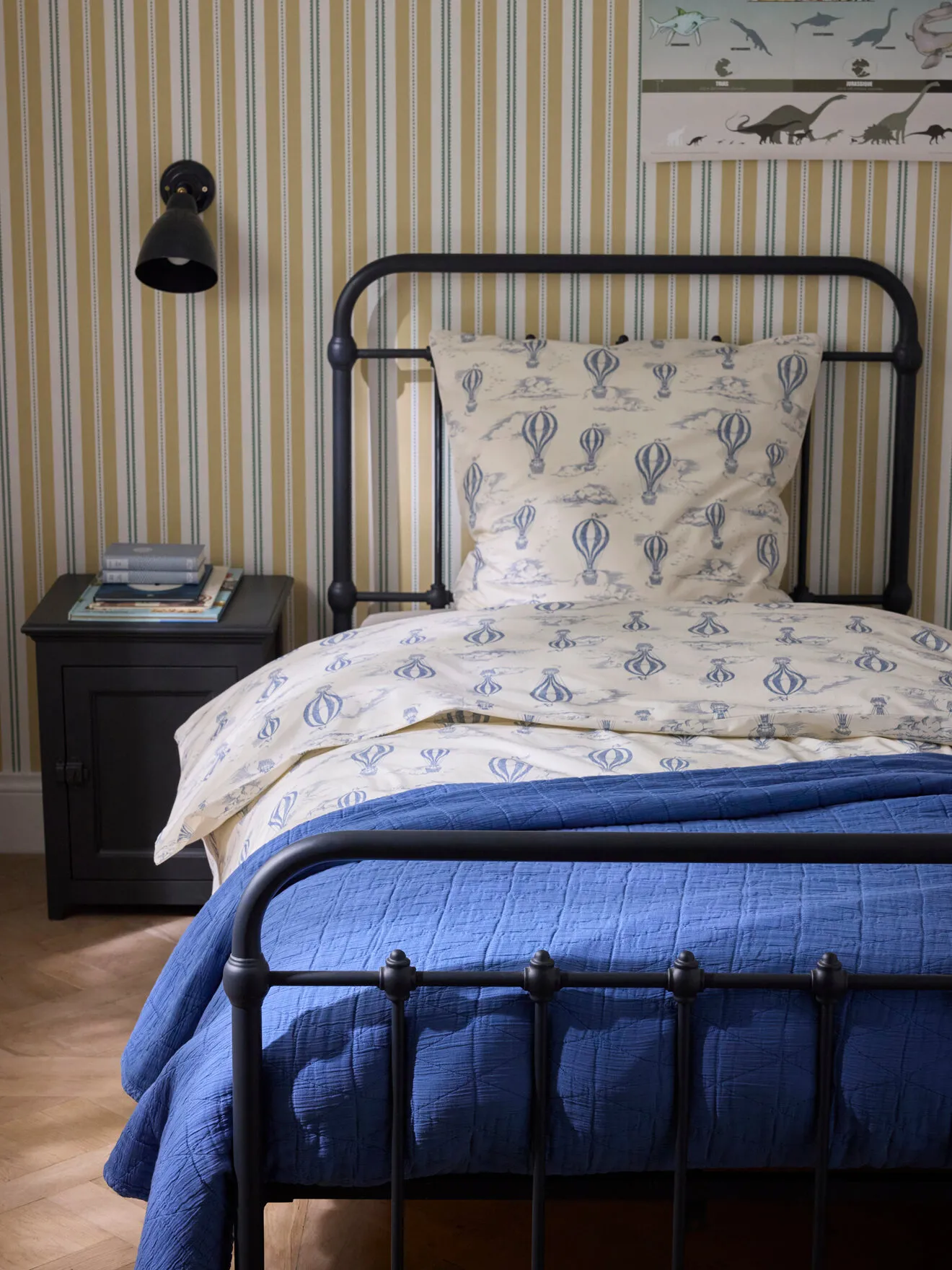 Couvre-lit coton piqué Bleu