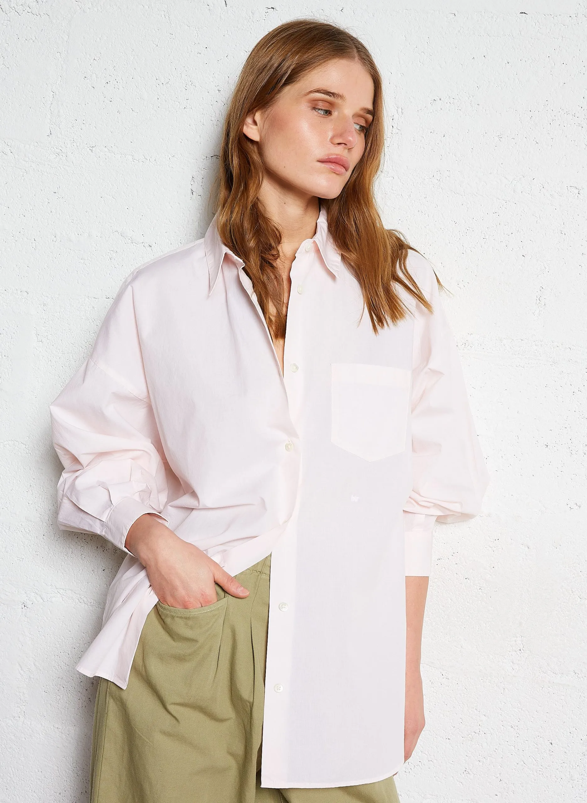 Chemise rayée en popeline de coton Rayé GIORGIA