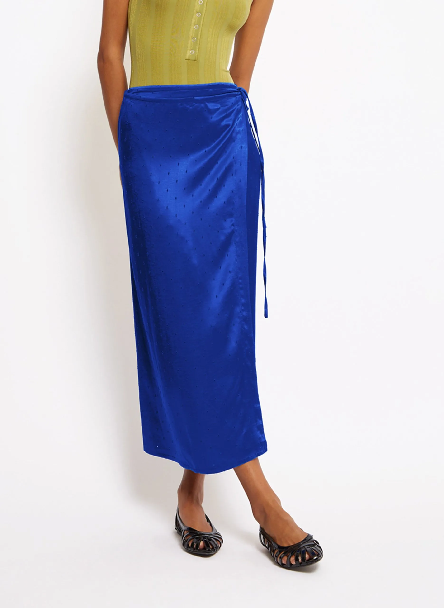 Pareo droit satiné à nouer Bleu PAREO