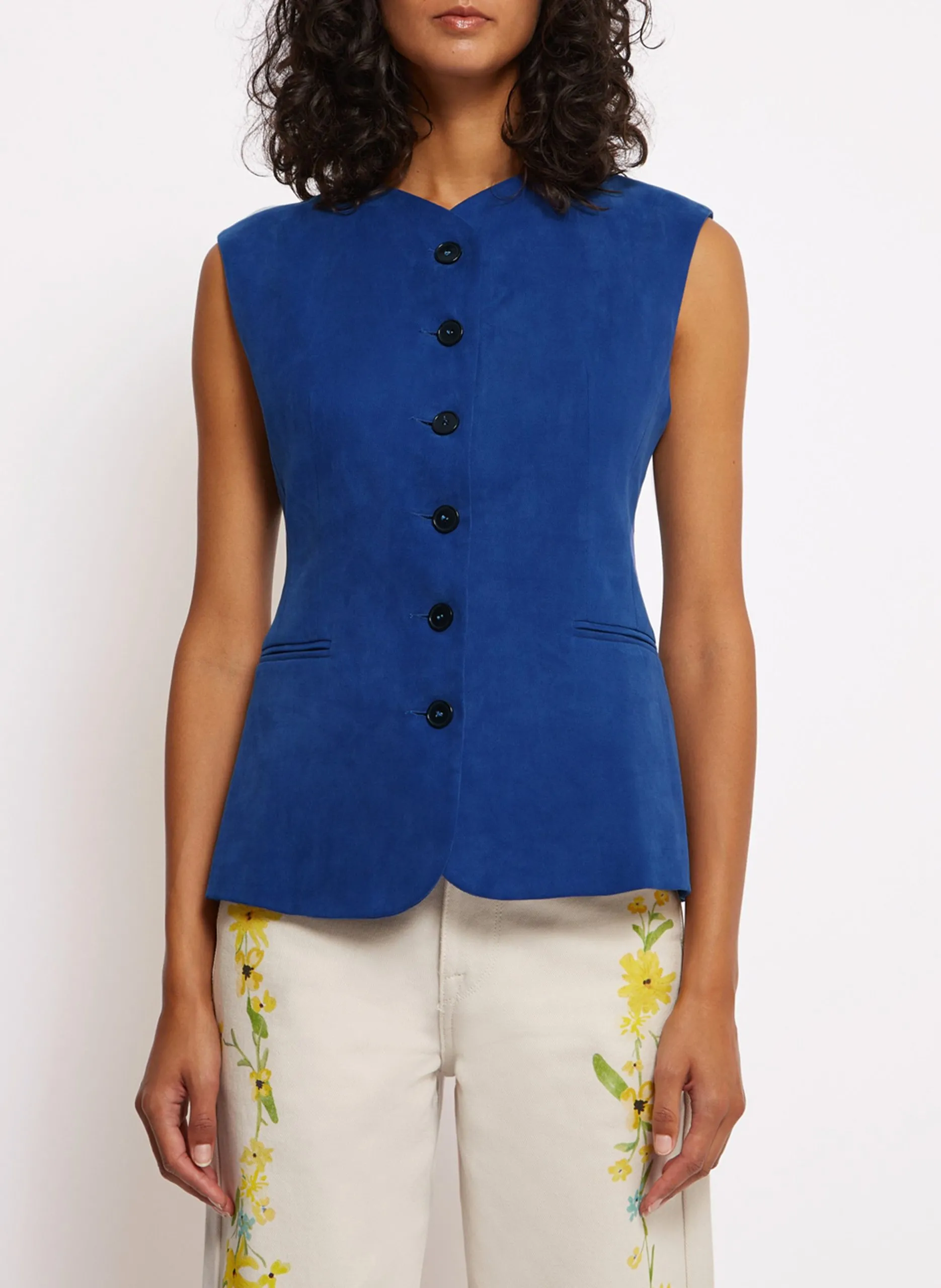 Top cintré Bleu JESSIE