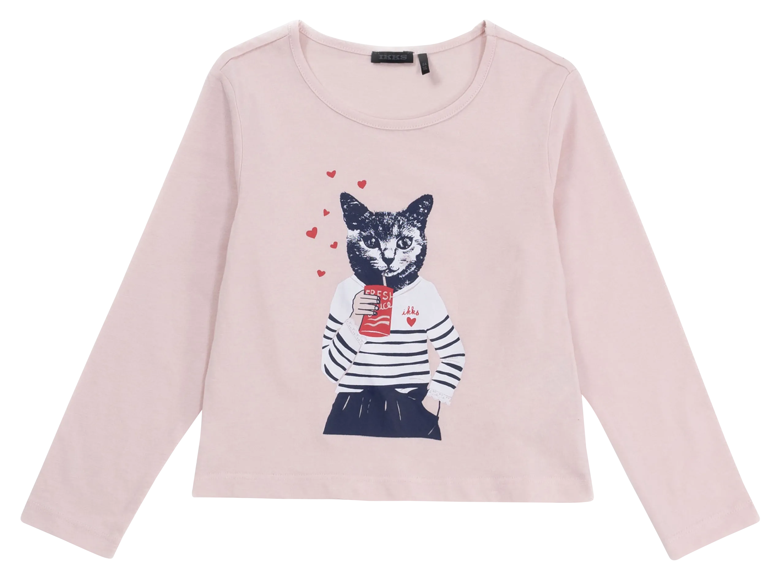 Tee-shirt droit en coton sérigraphié Rose