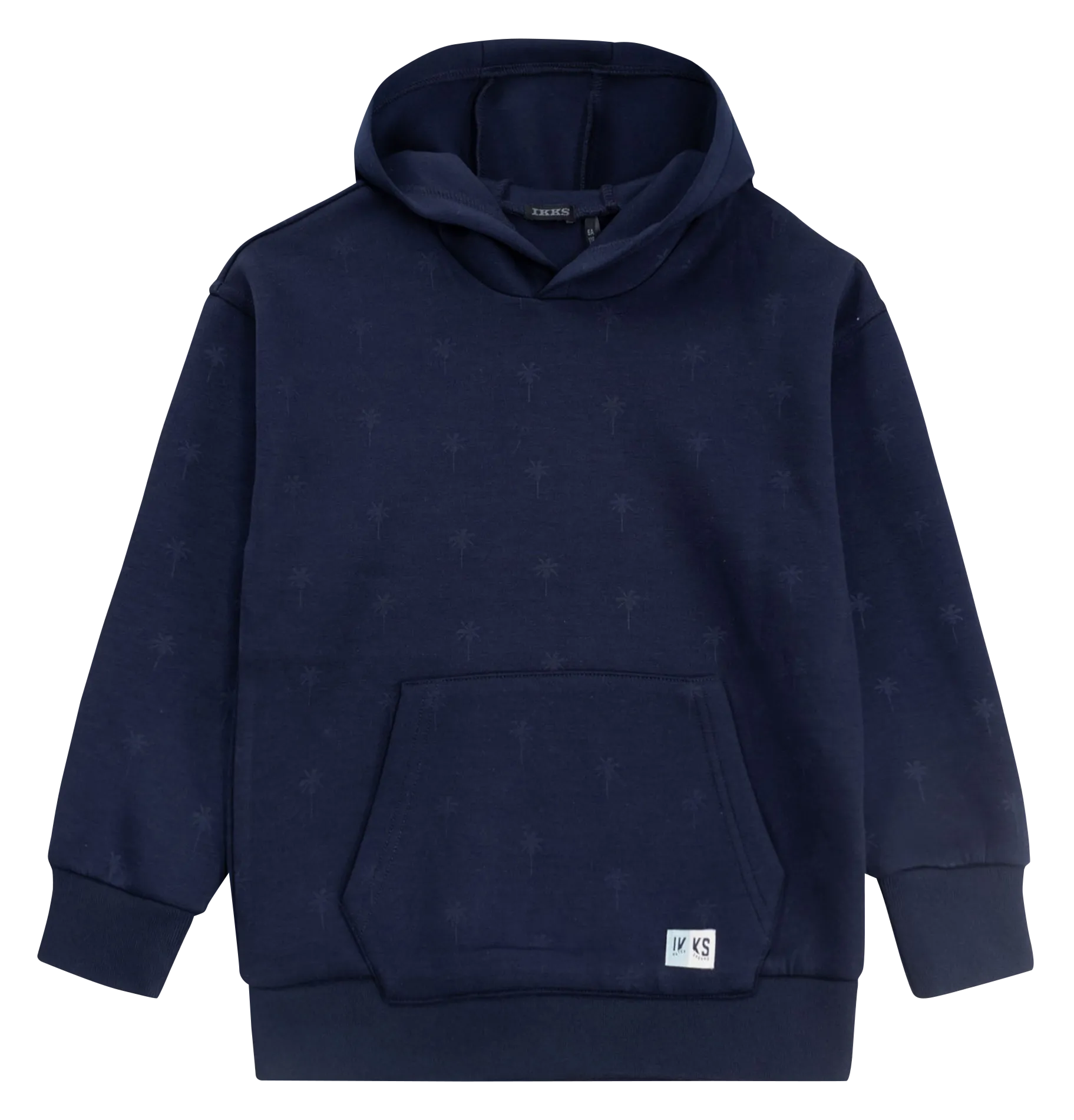 Sweat droit en molleton avec motif palmiers Bleu