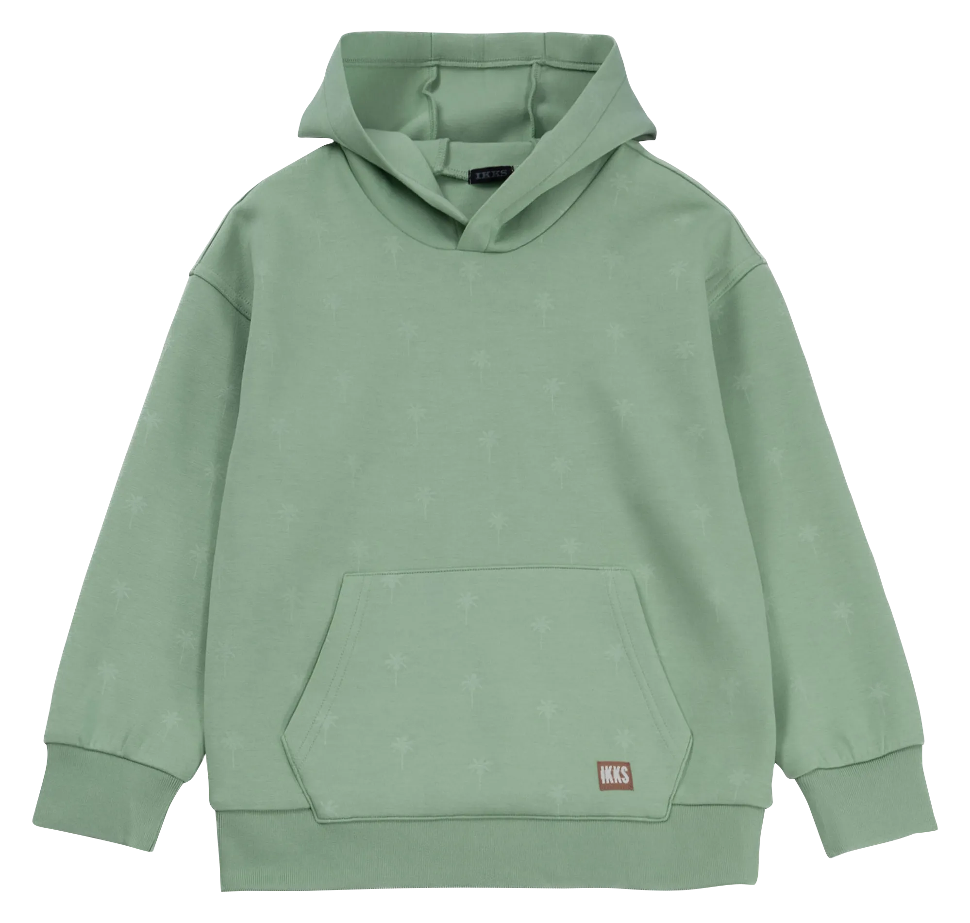 Sweat droit en molleton avec motif palmiers Vert