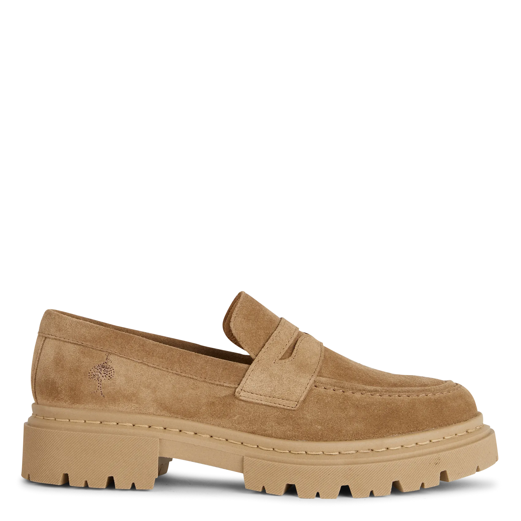 Mocassins crantés en cuir velours Beige MOLLY