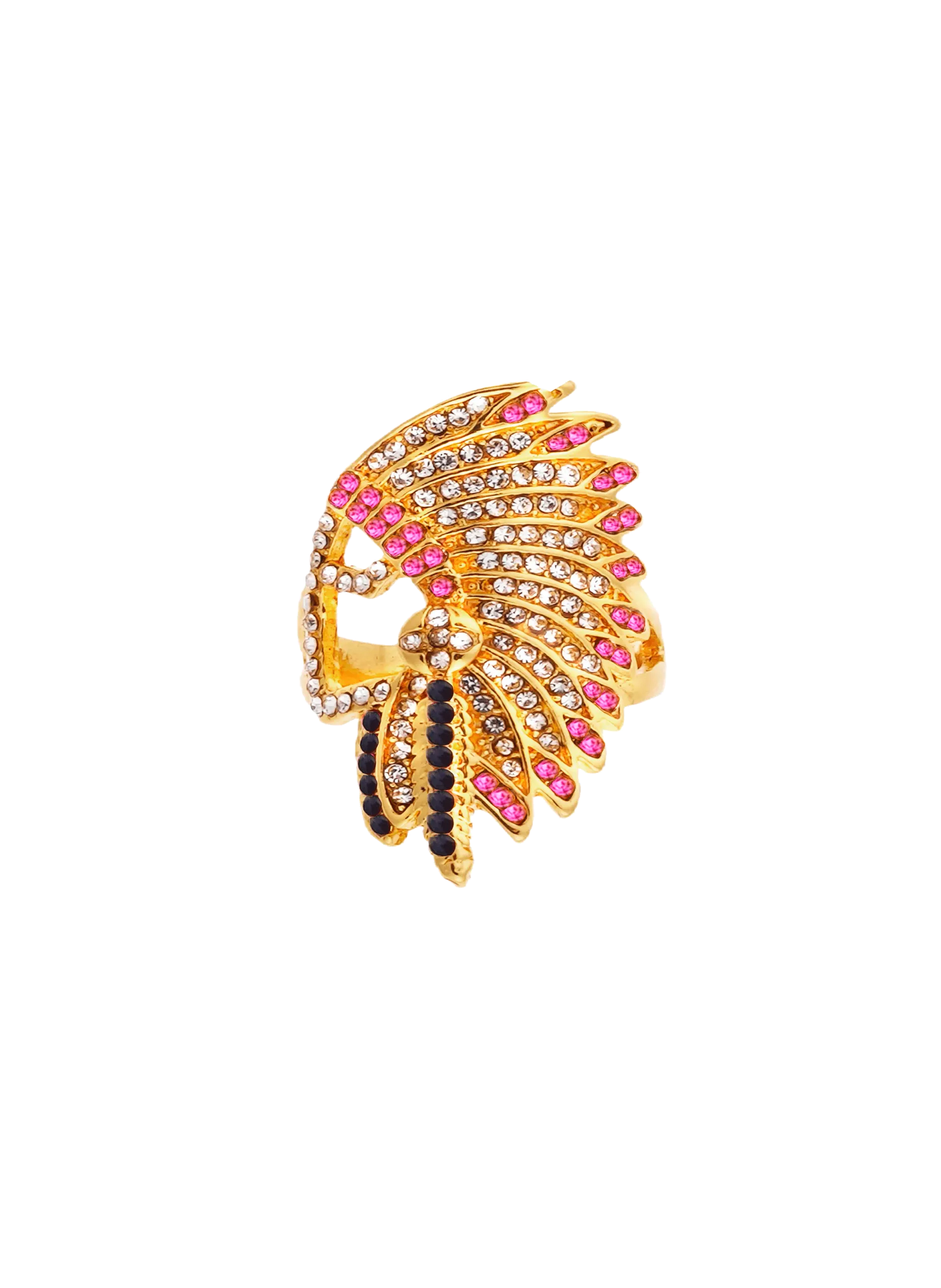 Bague avec cabochon central et strass Multicolore TAO