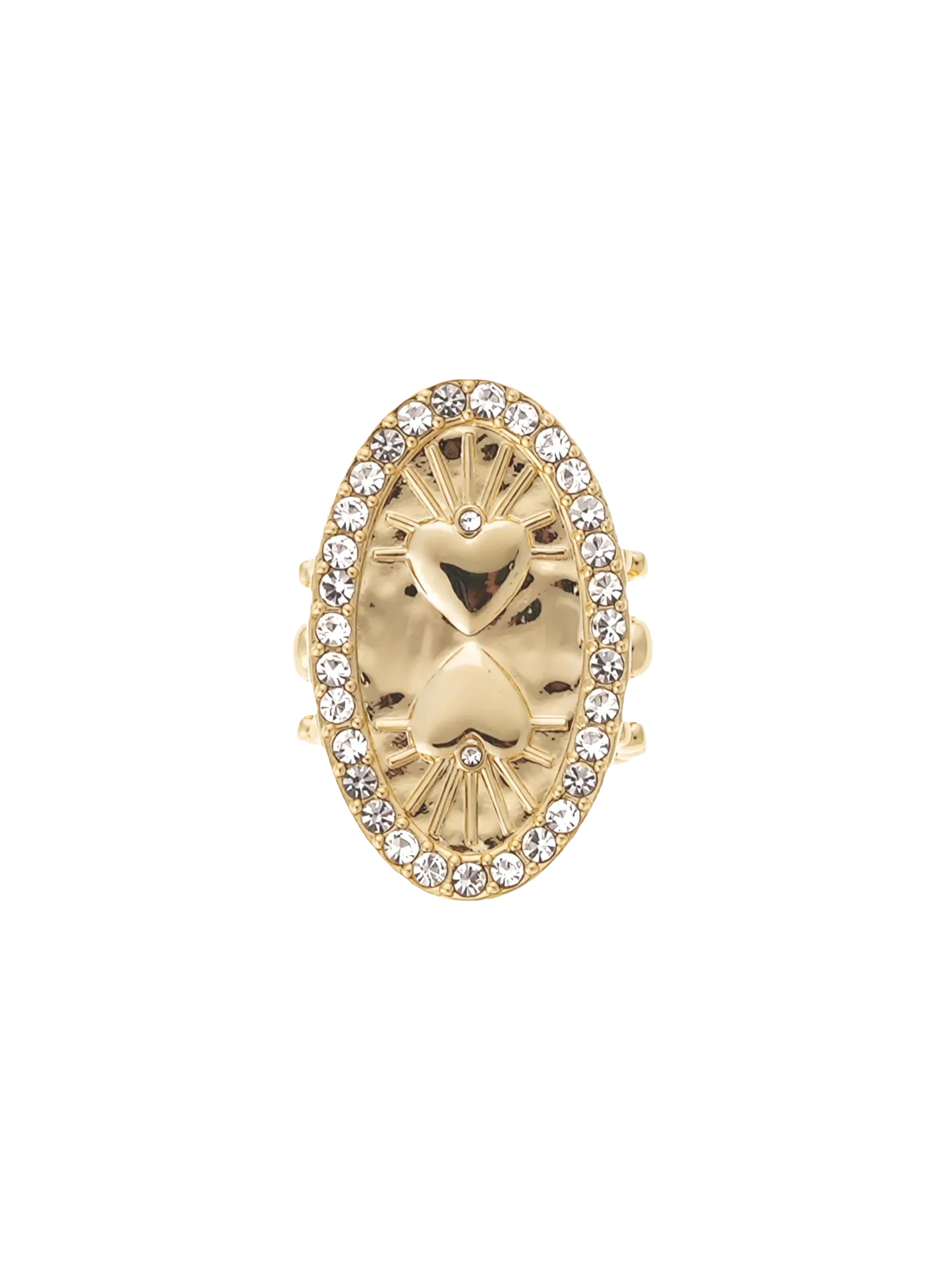 Bague ajustable avec cabochon central Doré PREACHER