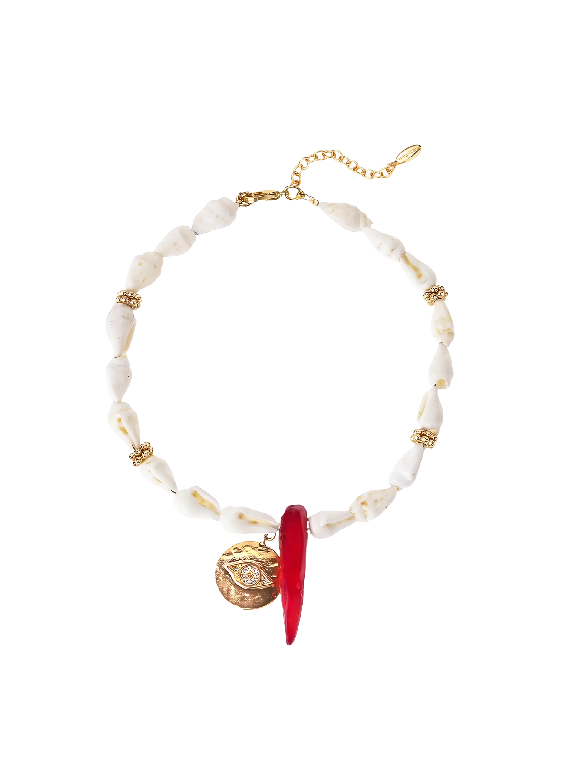 Bracelet de cheville ajustable avec coquillages en résine Blanc ELIOT