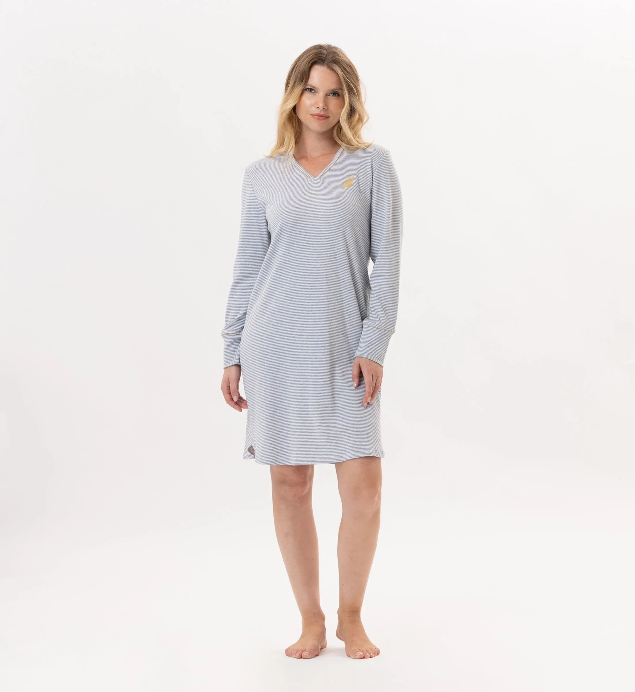 Chemise de nuit en coton Gris GARANCE 801
