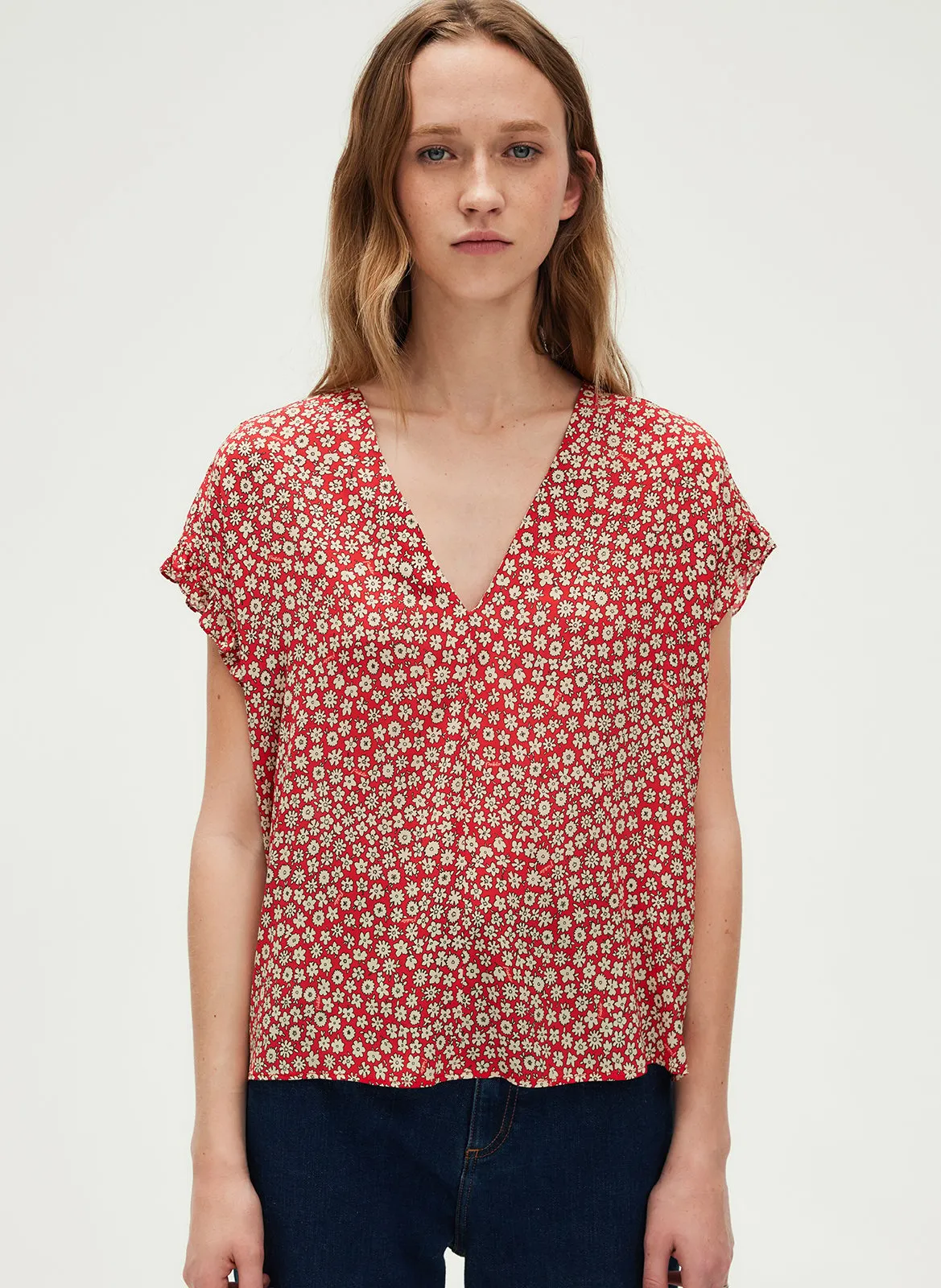 Top col V Rouge ULAN