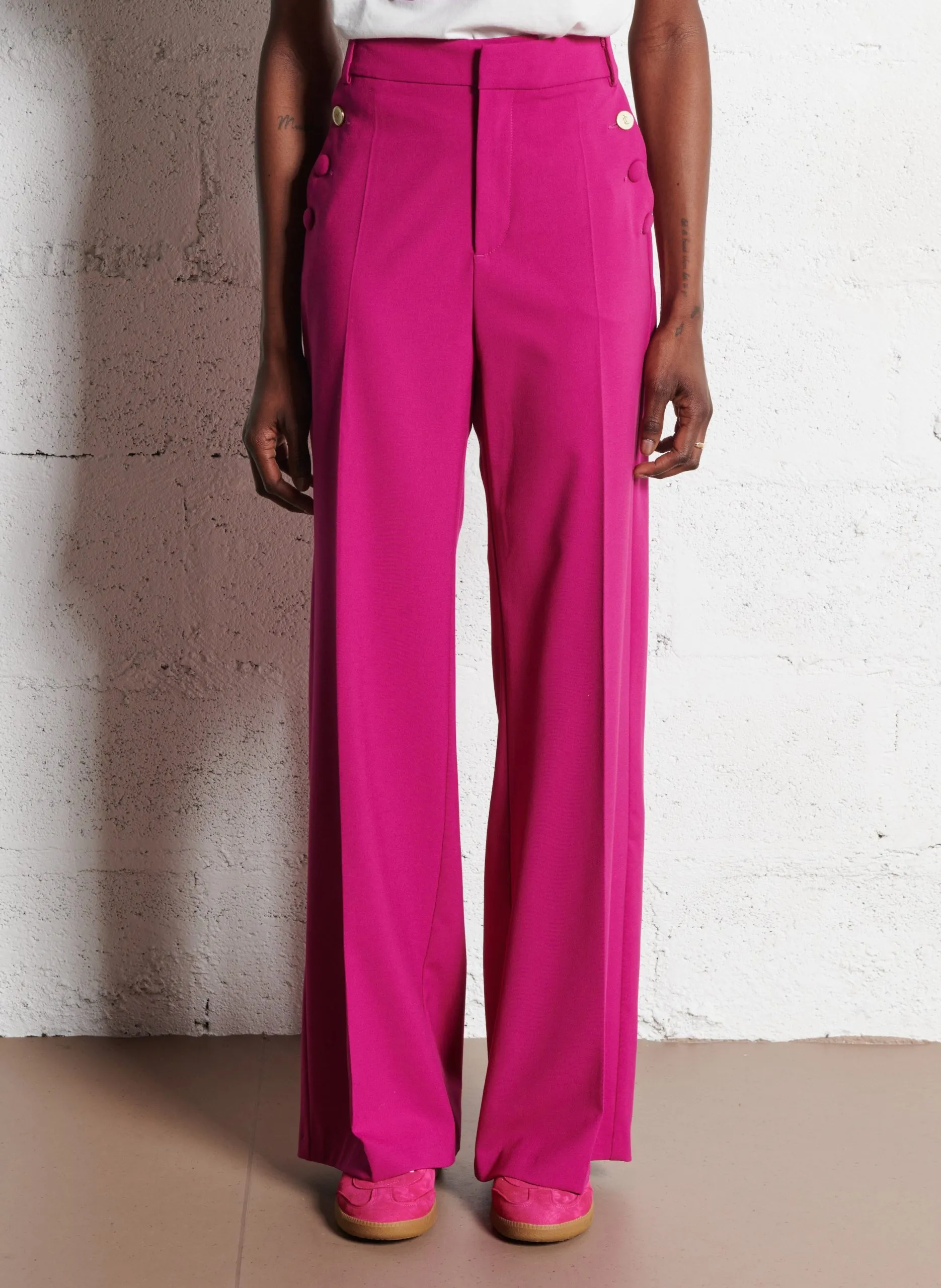 Pantalon droit à plis Violet