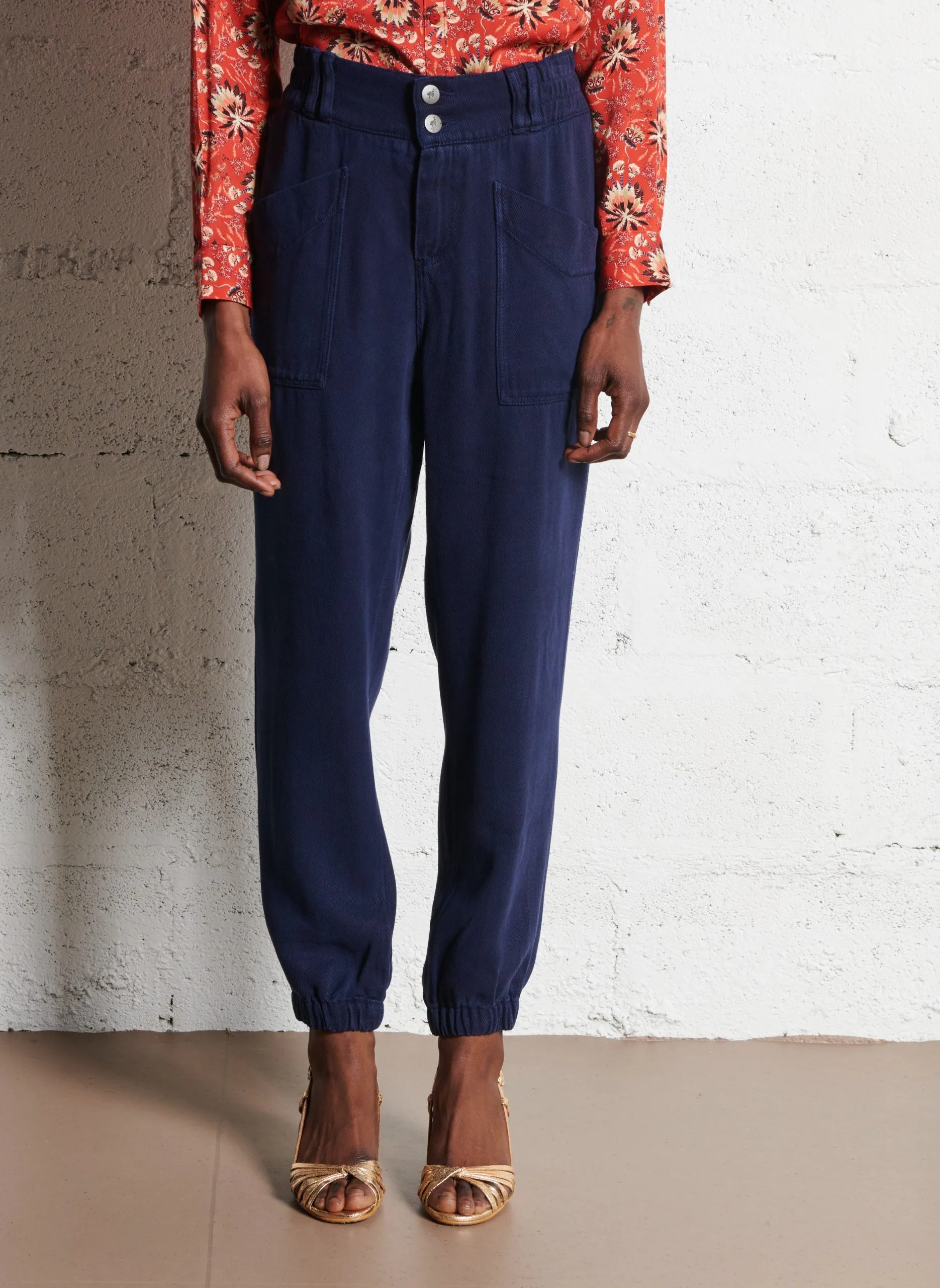 Jean battle 7/8e en lyocell Bleu LE CALY