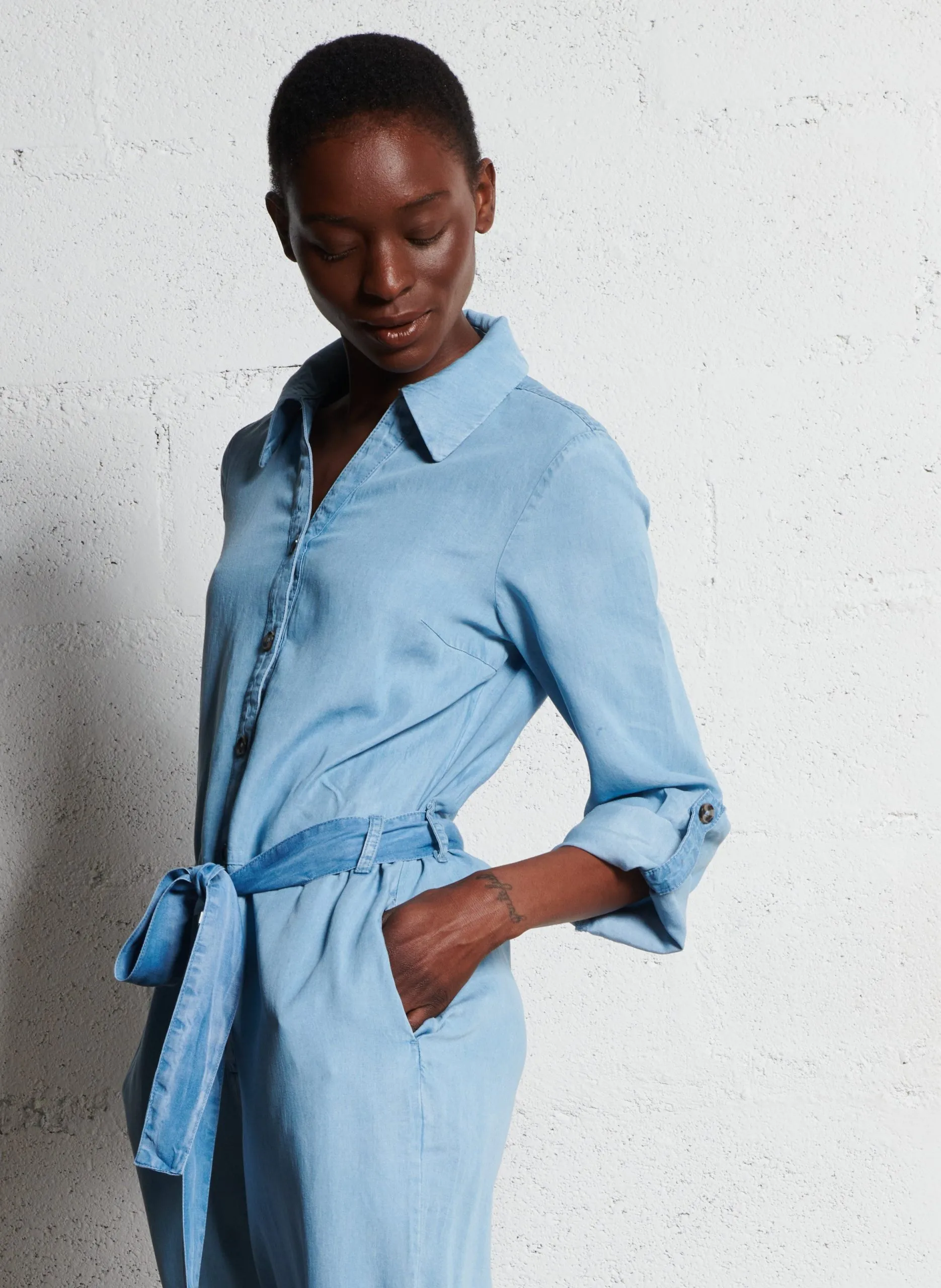 Combinaison col classique Bleu