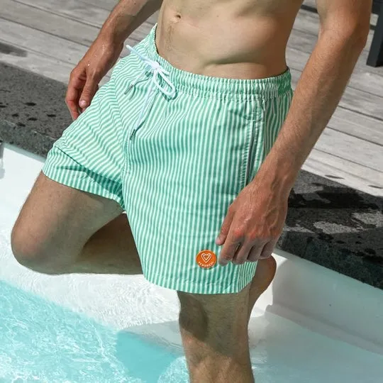 Short de bain en fibres recyclées l'envole raye Vert L'ENVOLE RAYE
