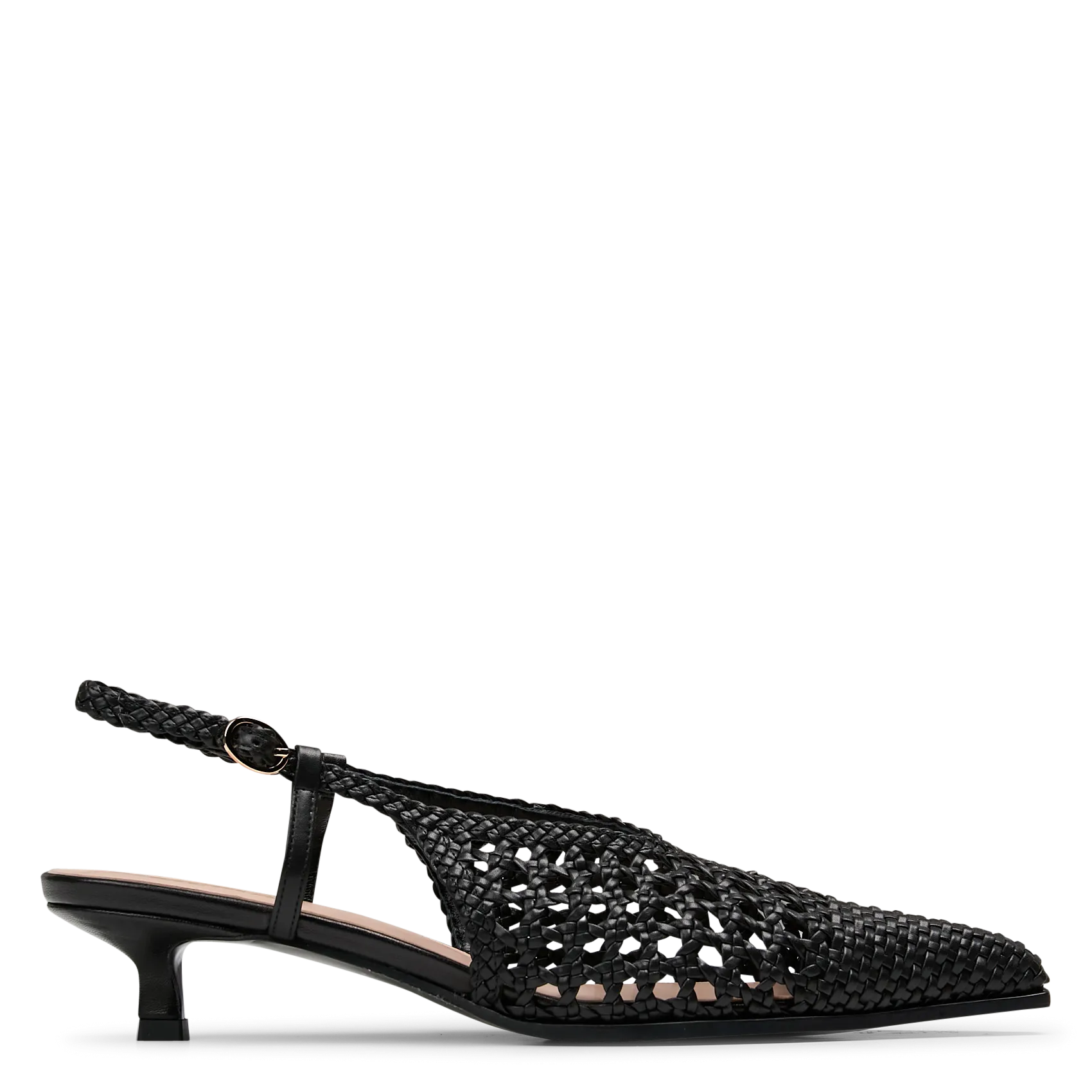Slingbacks effet cuir tressées Noir MARINA
