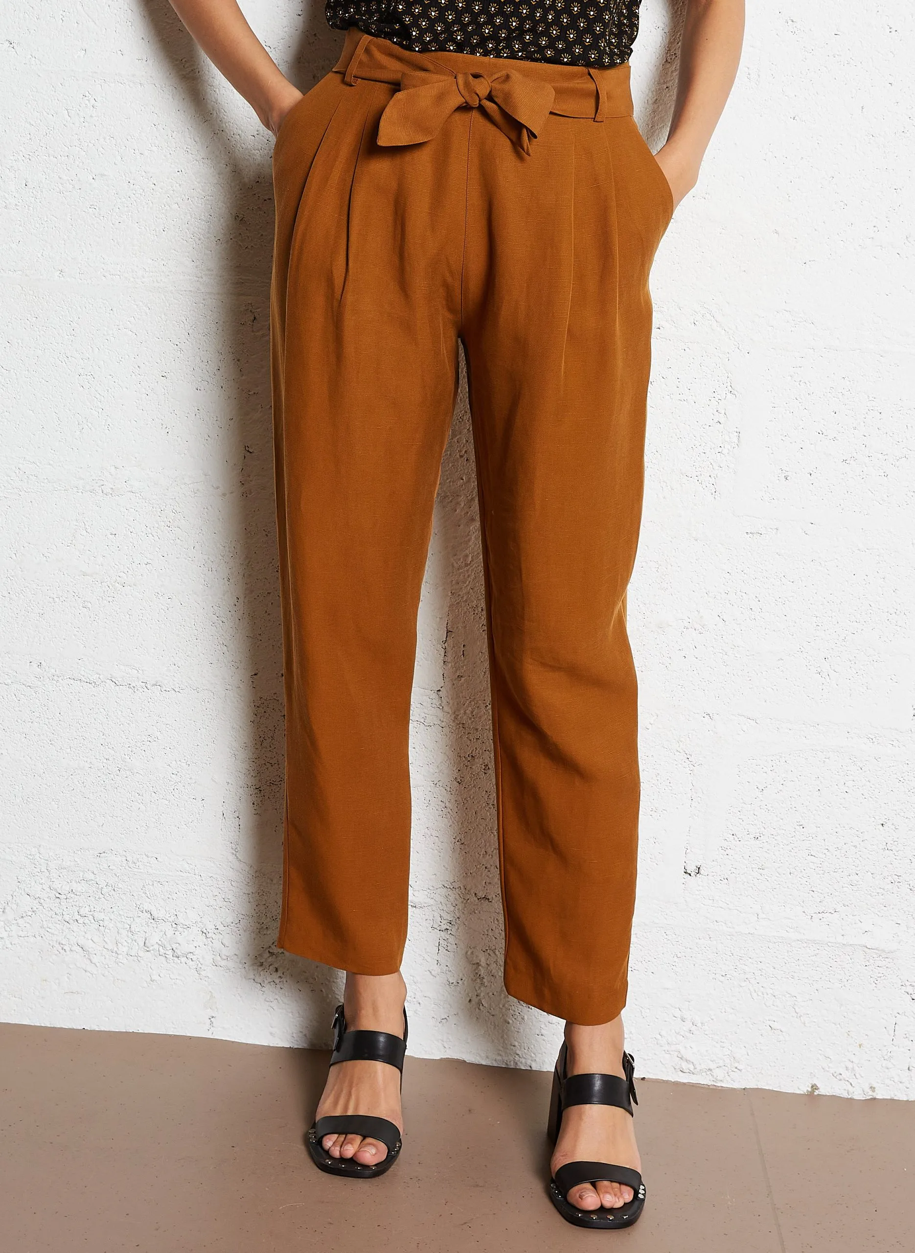 Pantalon à pinces Marron