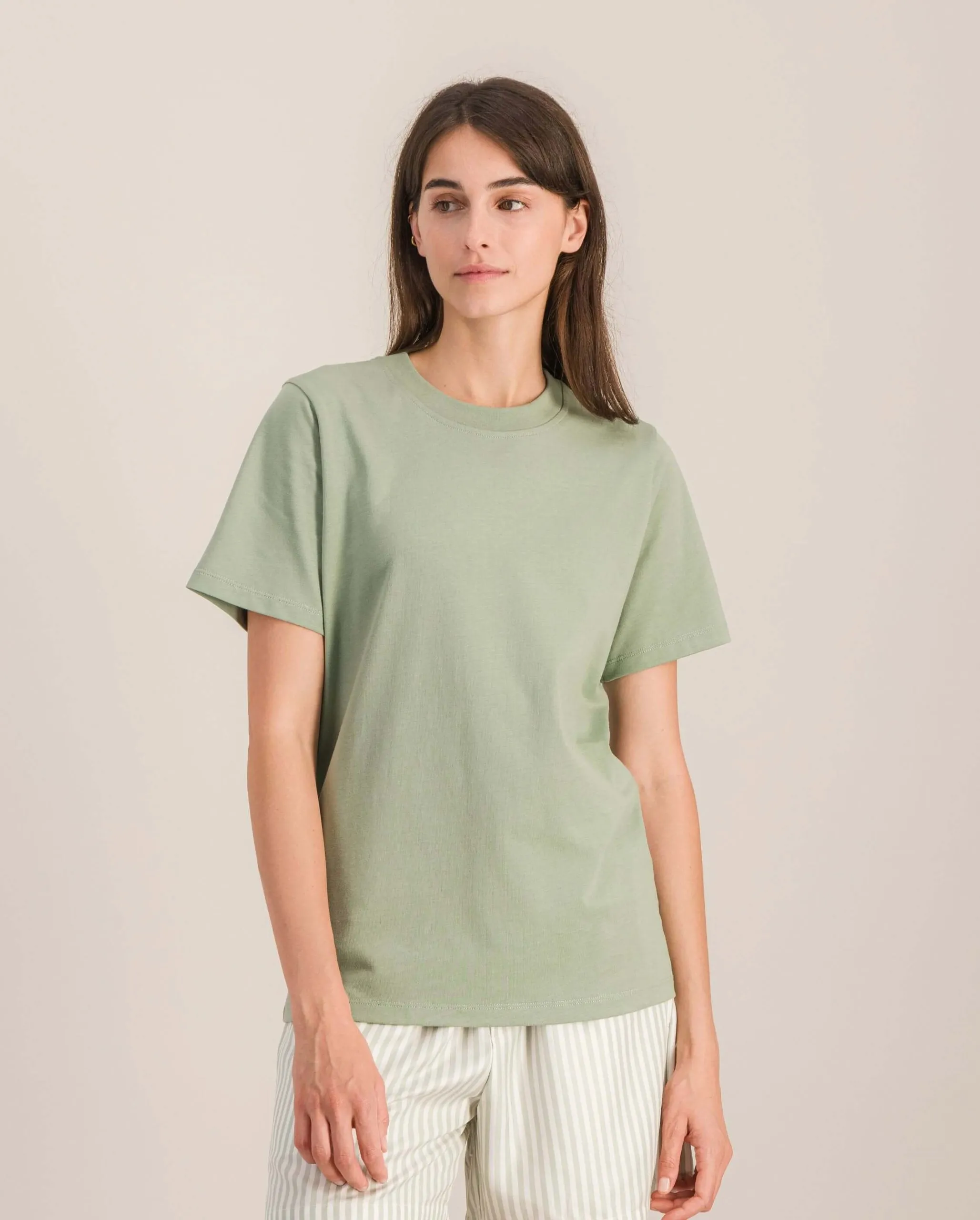 T-shirt femme coton bio, sauge Vert