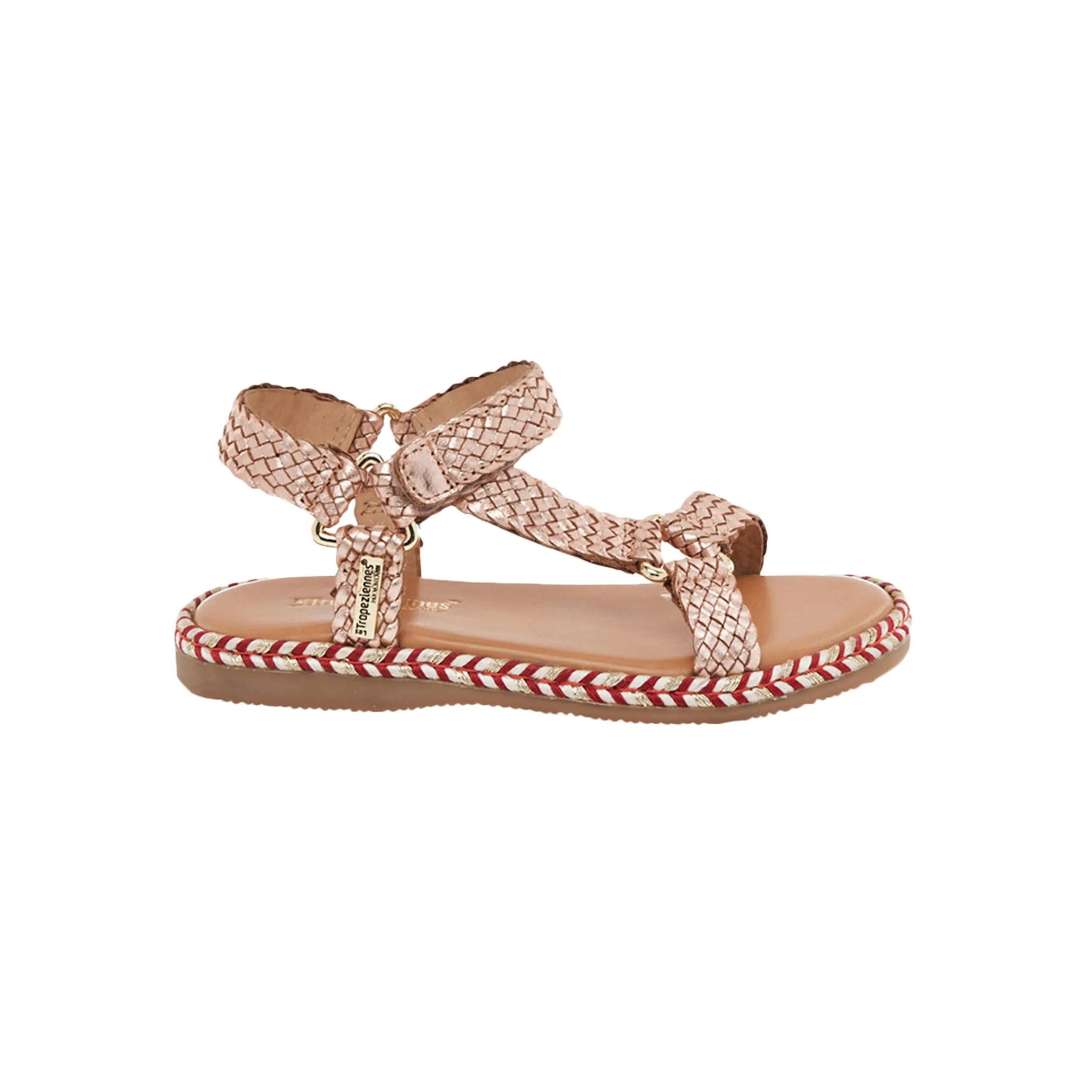 Sandale plate cuir enfant blister Doré