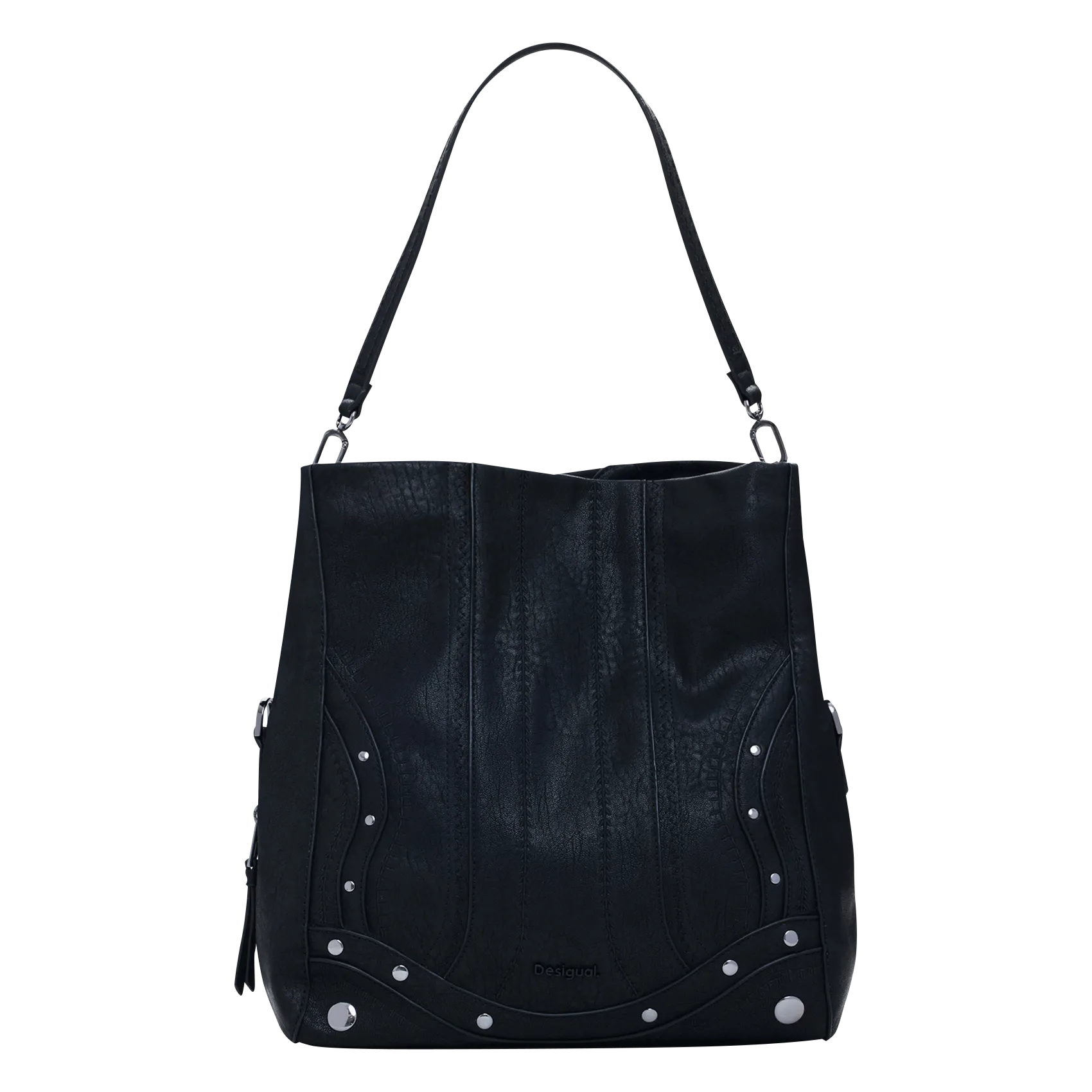 Sac bandoulière à détails cloutés Noir