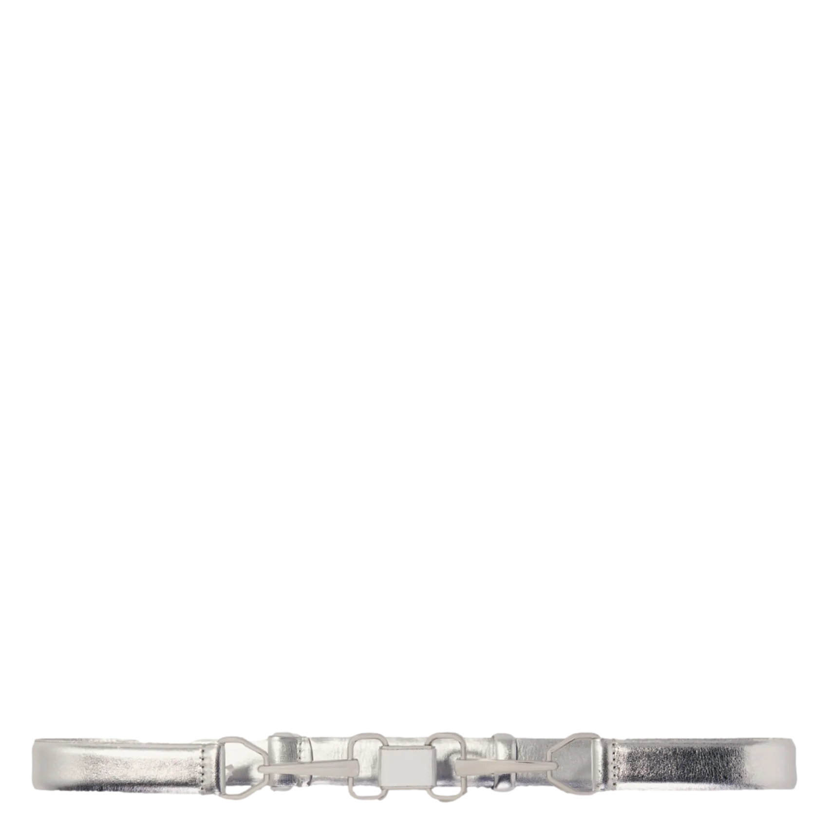 Ceinture en cuir métallisé Argent