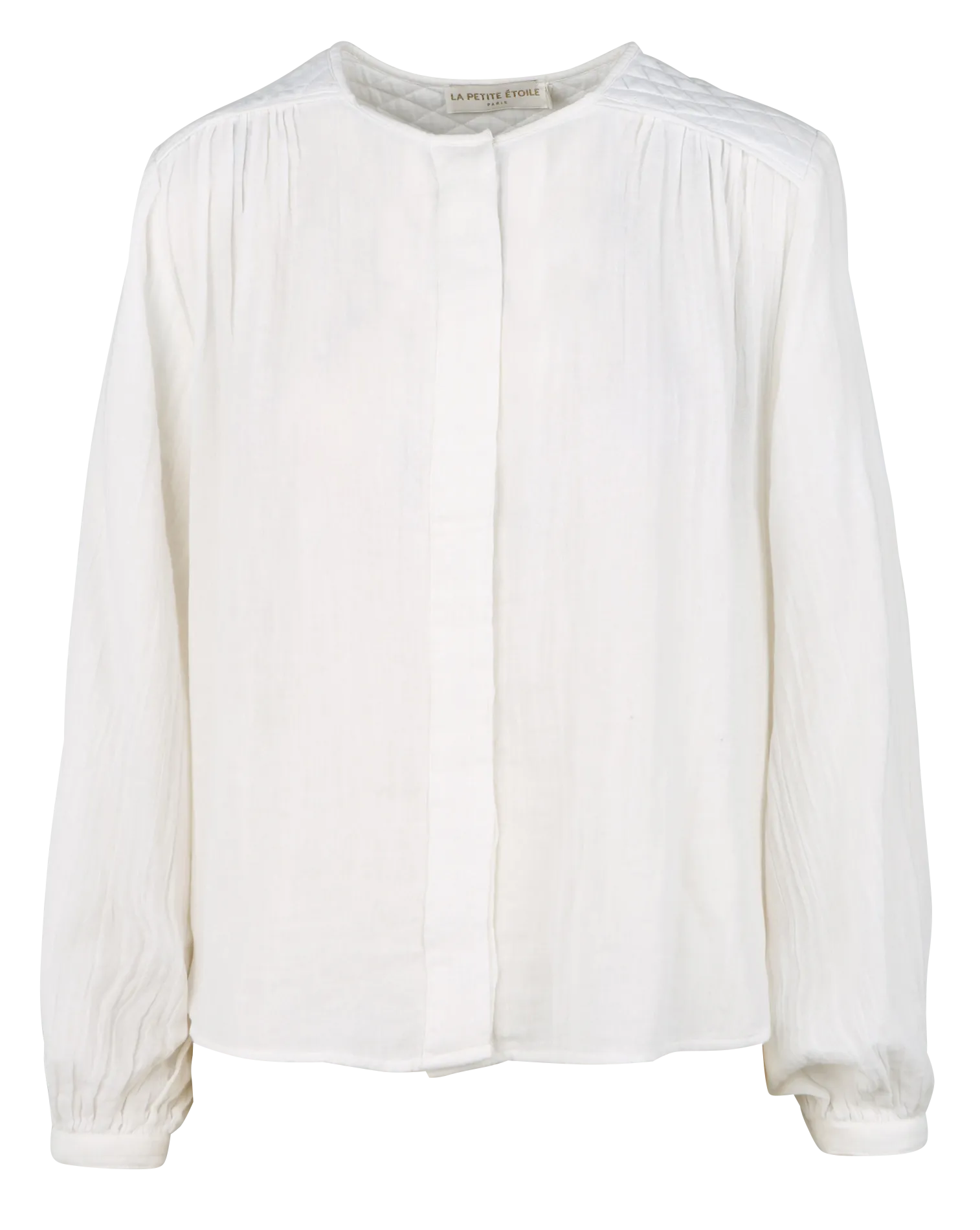 Chemise ample col rond en coton Blanc BERLIA