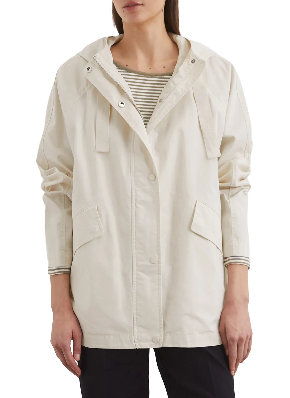Veste col montant en coton Blanc