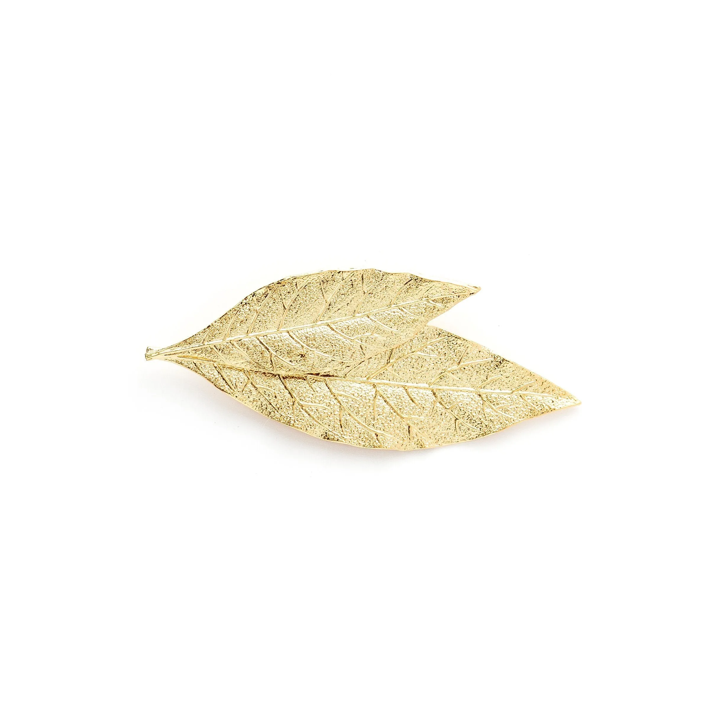 Broche feuilles doré à l'or fin Doré THALIE