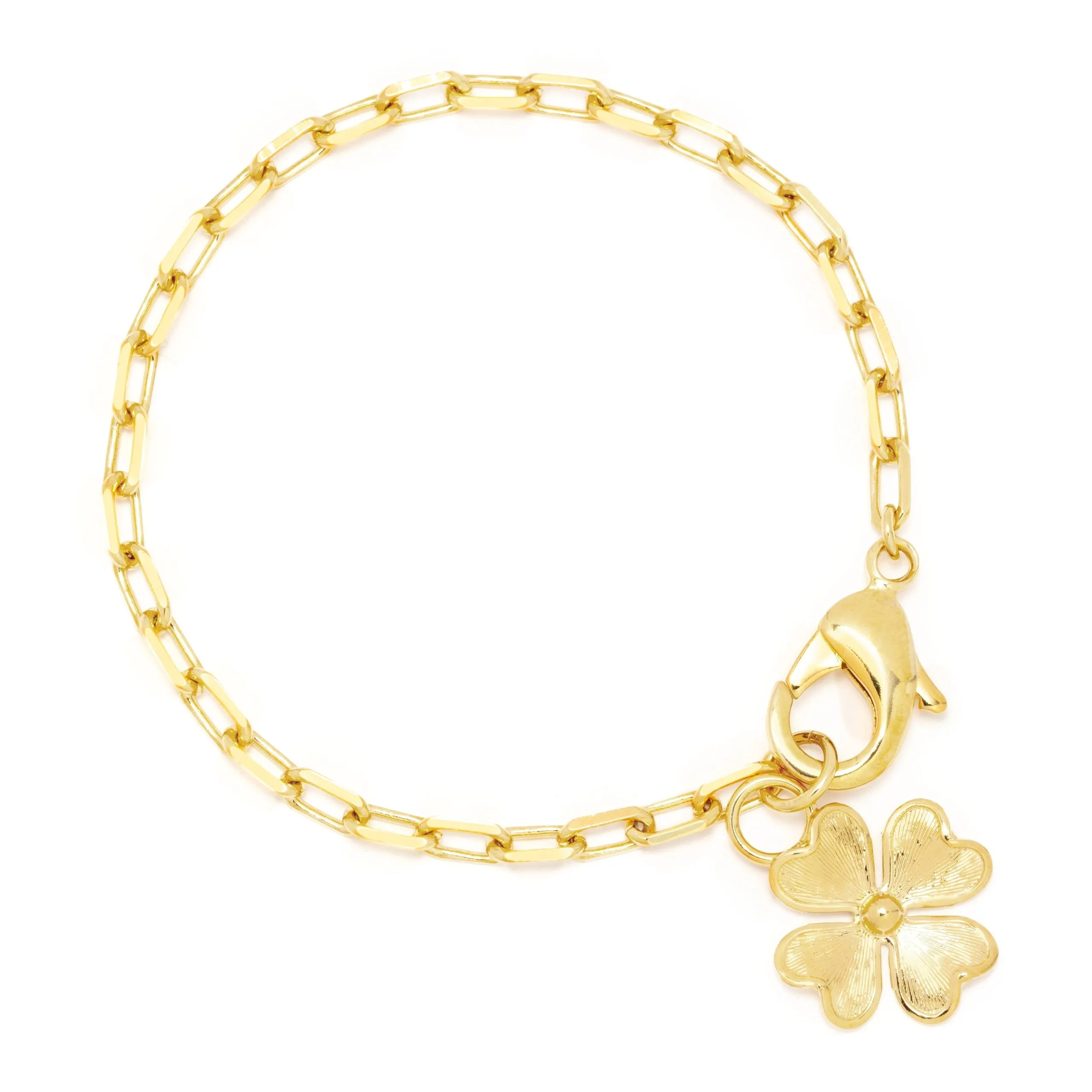 Maxi bracelet trèfle plaqué argent Doré LÉON