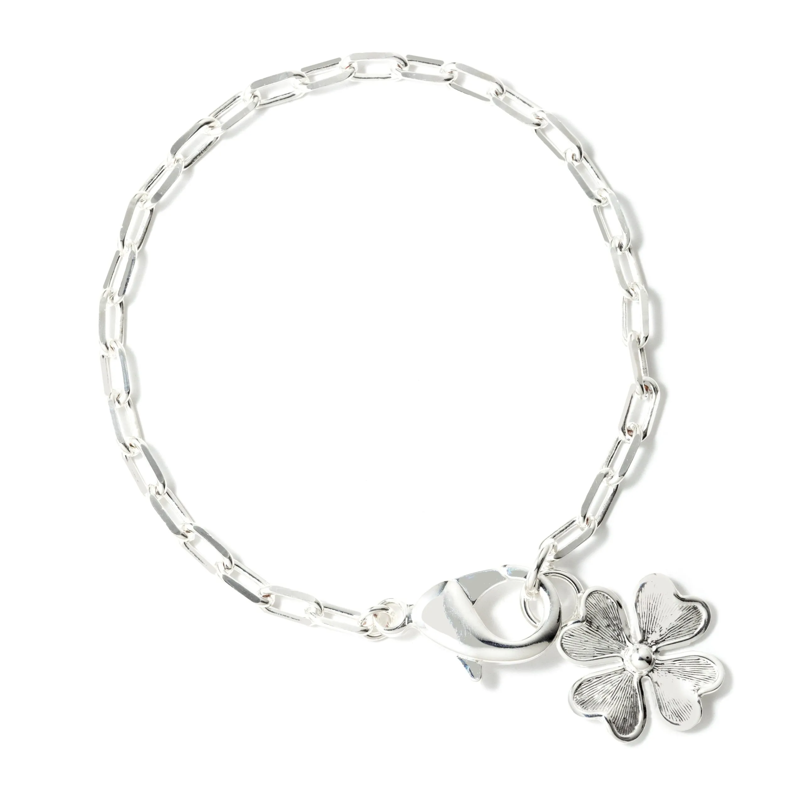 Maxi bracelet trèfle plaqué argent Argent LÉON
