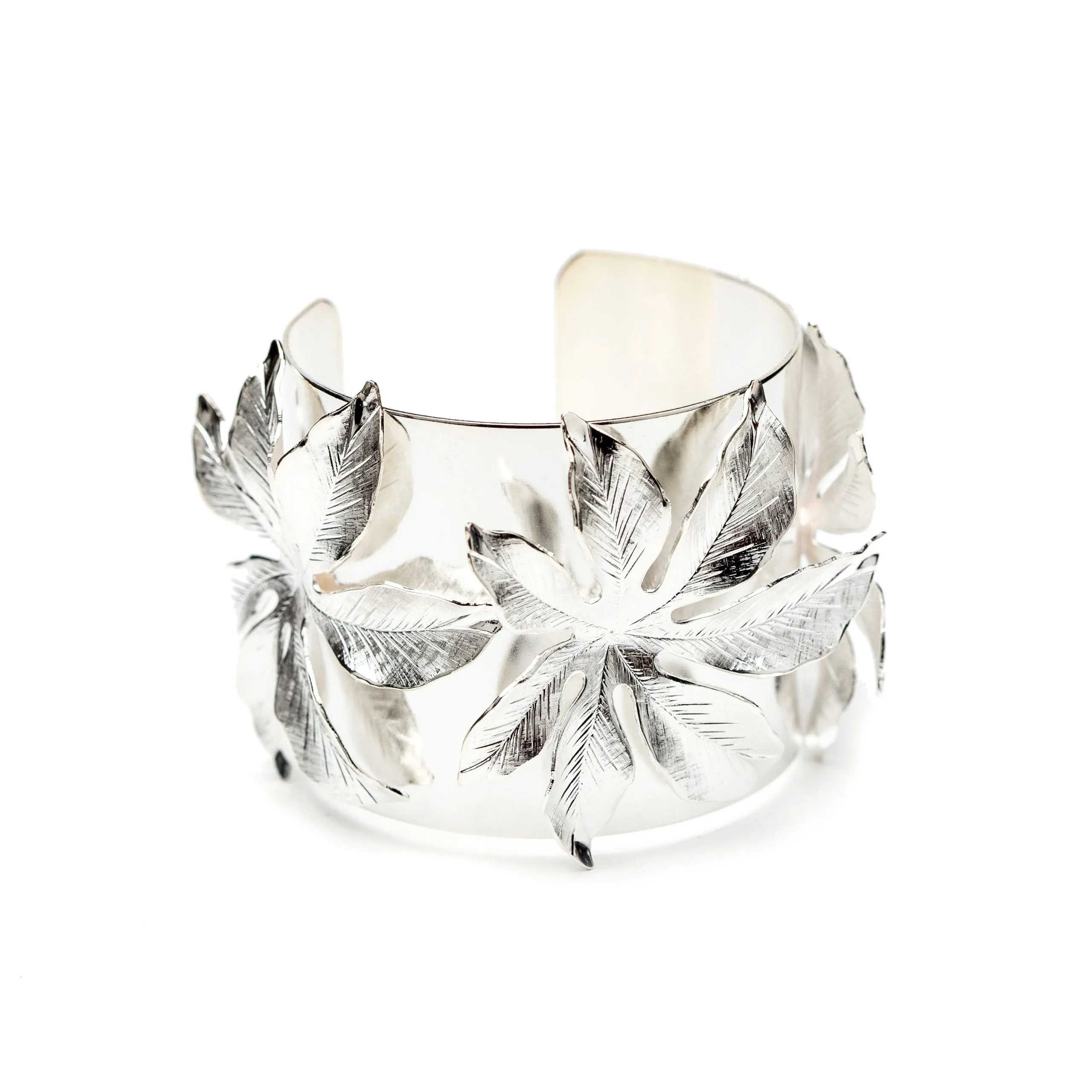 Manchette fleur plaqué argent Argent CHLORIS