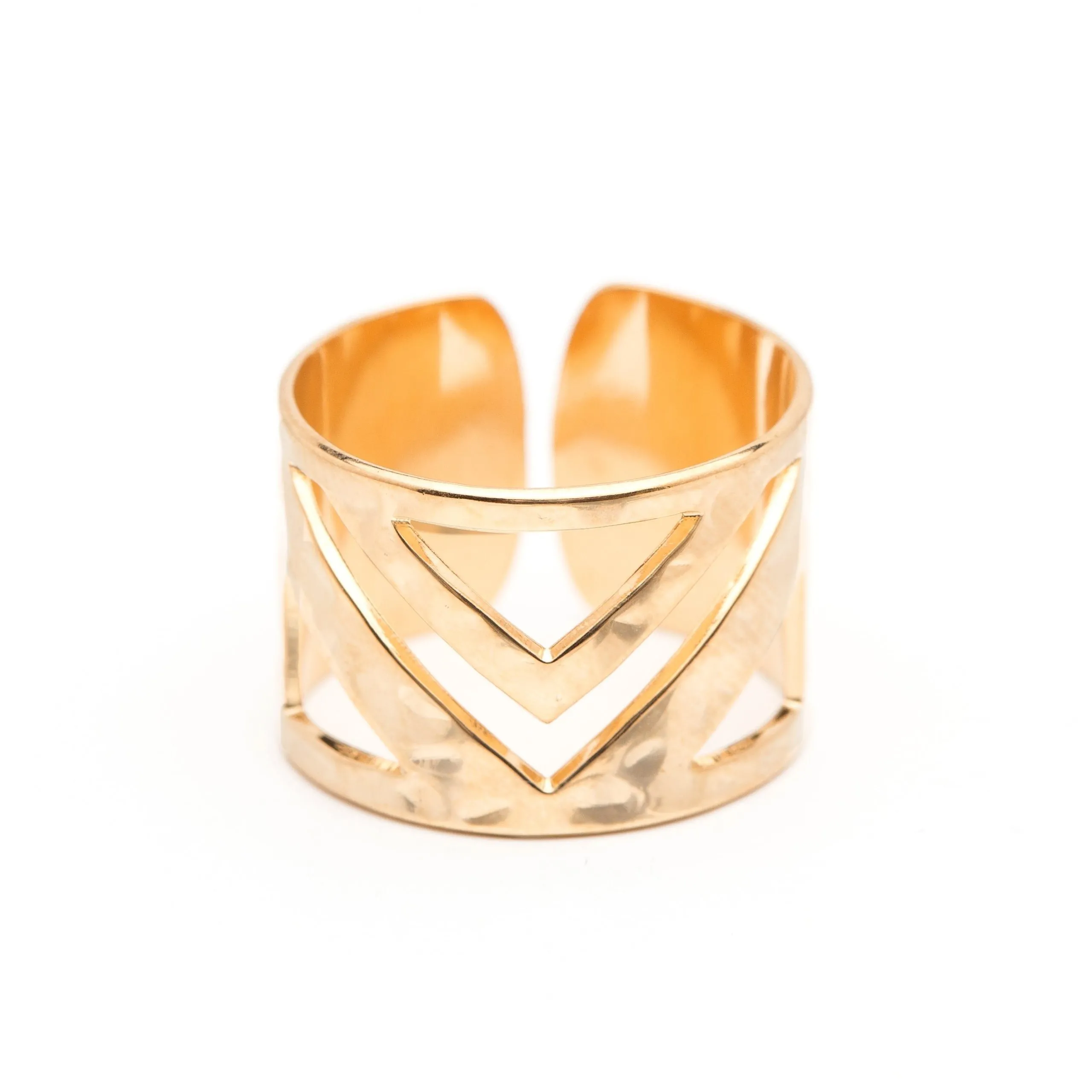 Bague martelée argent Doré ZAK