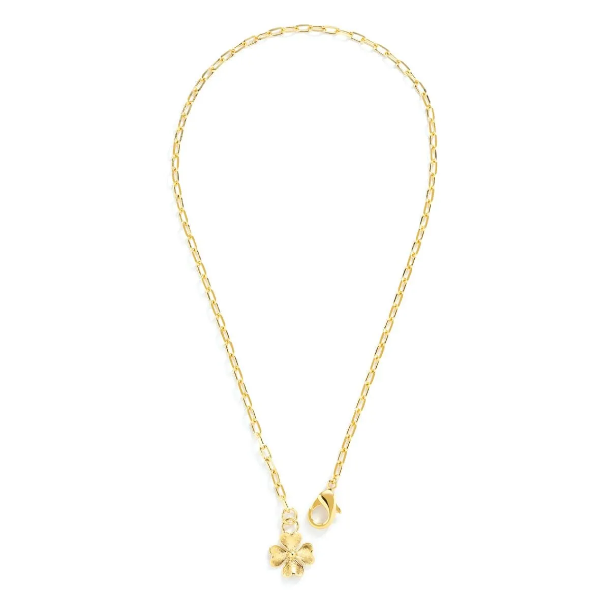 Maxi collier trèfle doré à l'or fin Doré LÉON