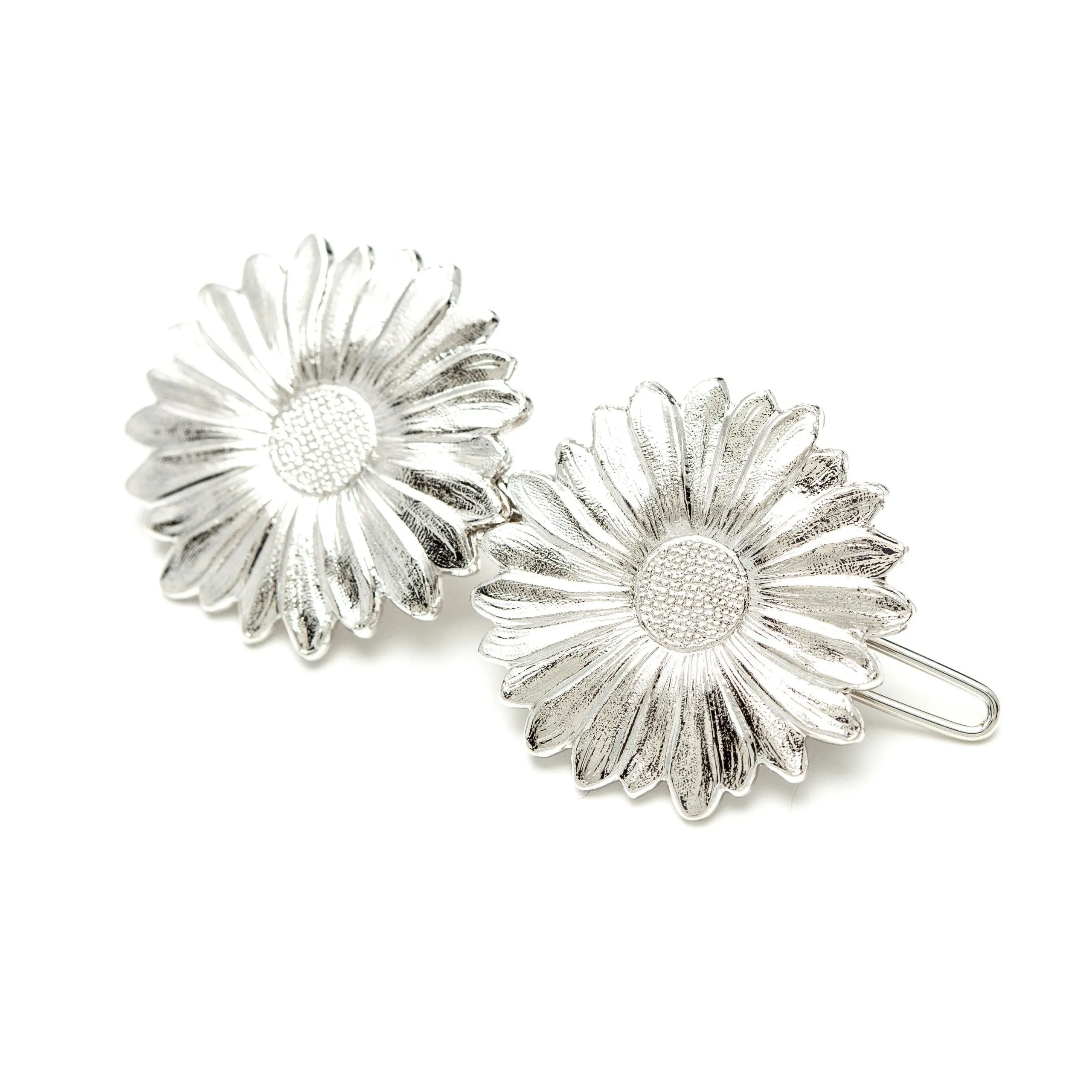 Barrette fleurs plaqué argent Argent MAÏA