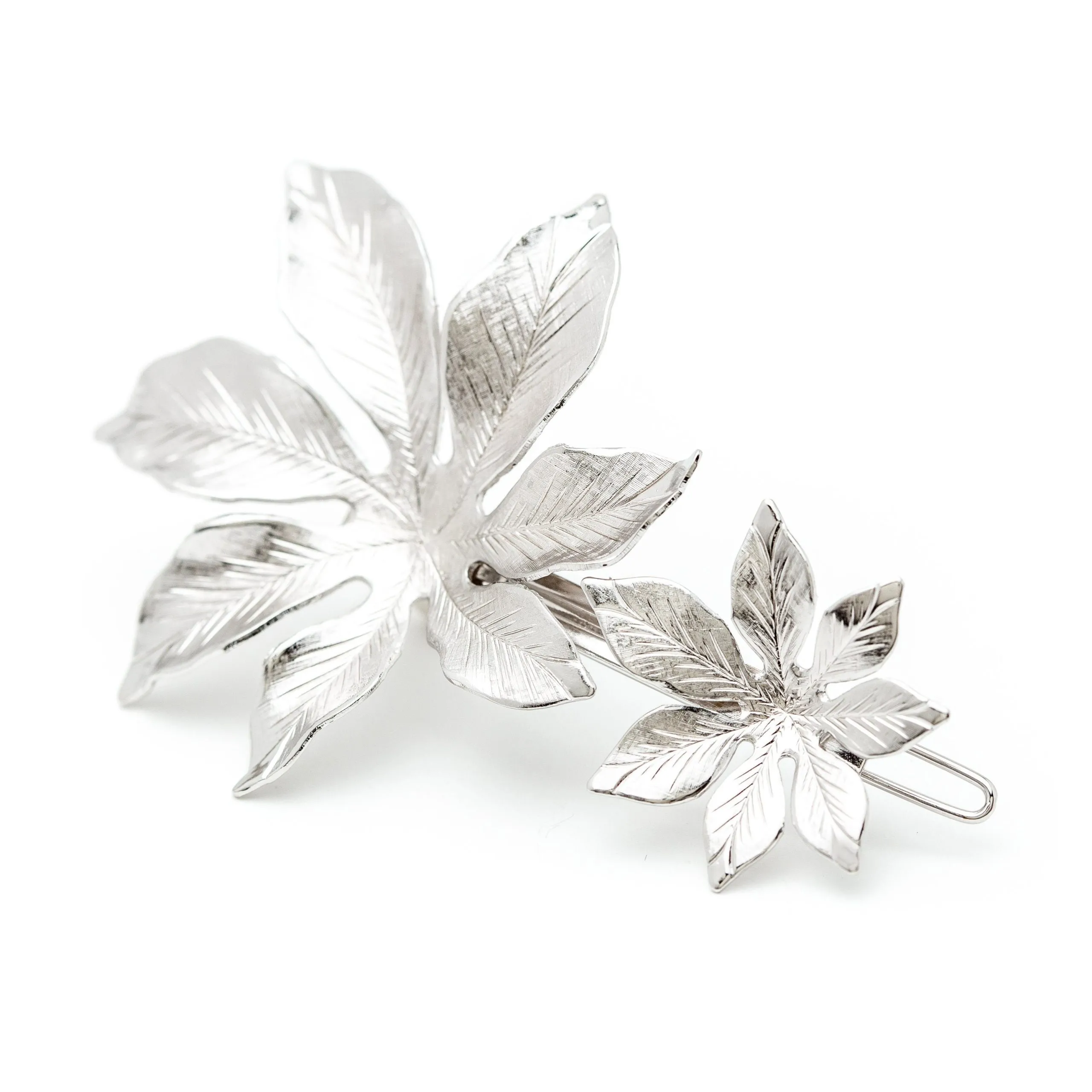Maxi barrette fleurs doré à l'or fin Argent CHLORIS
