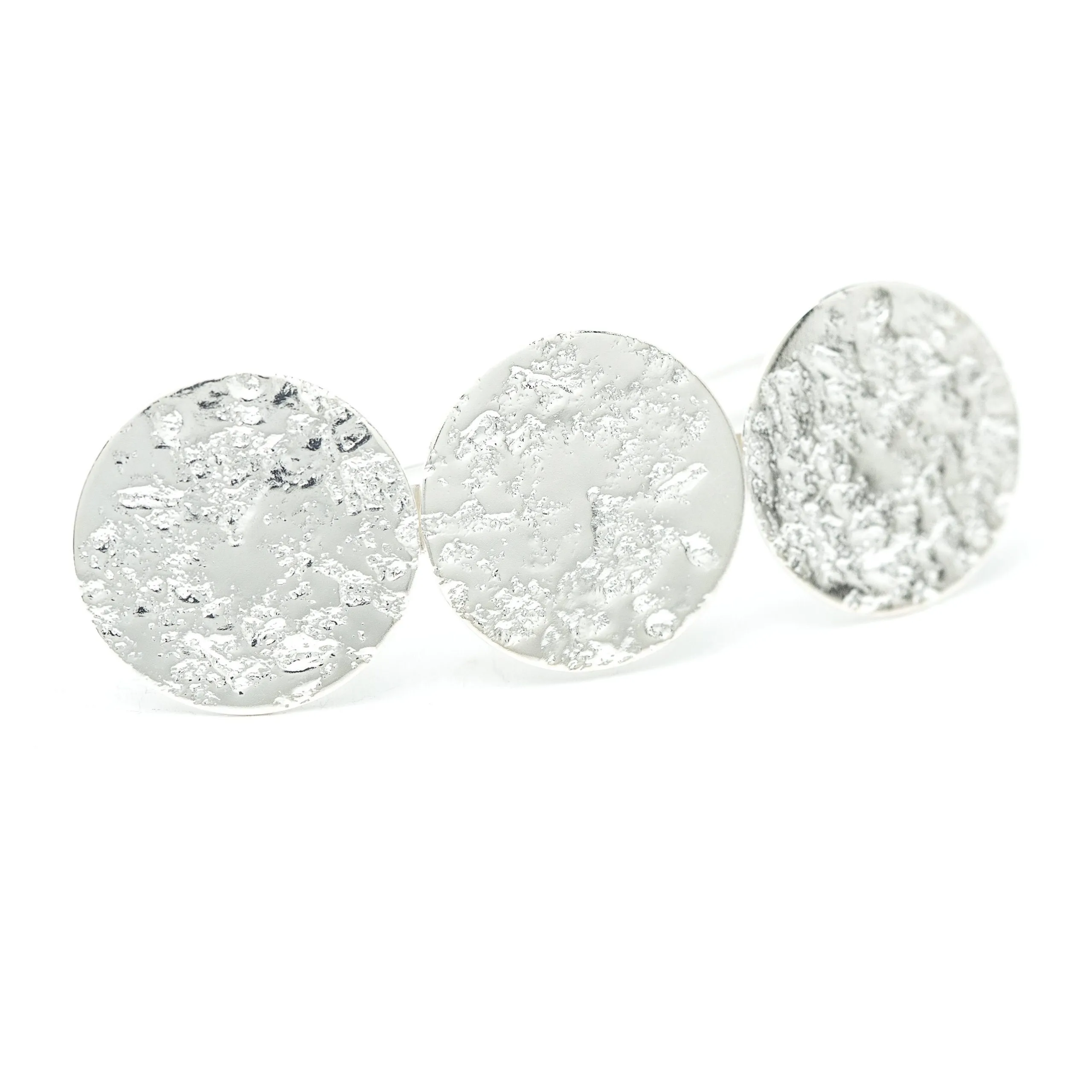 Barrette ronds martelés doré à l'or fin Argent HESTIA